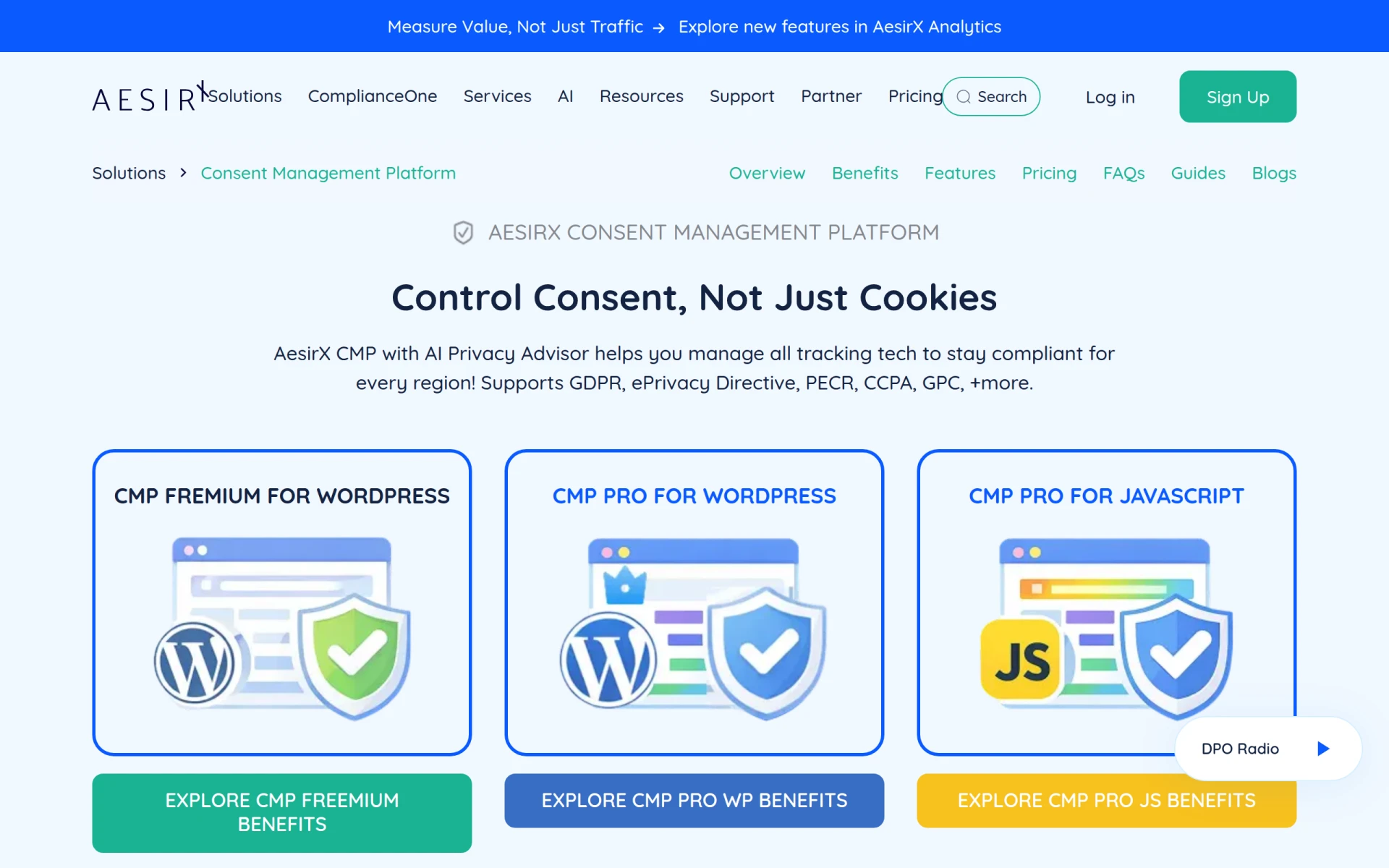 AesirX Consent Management Platform screenshot