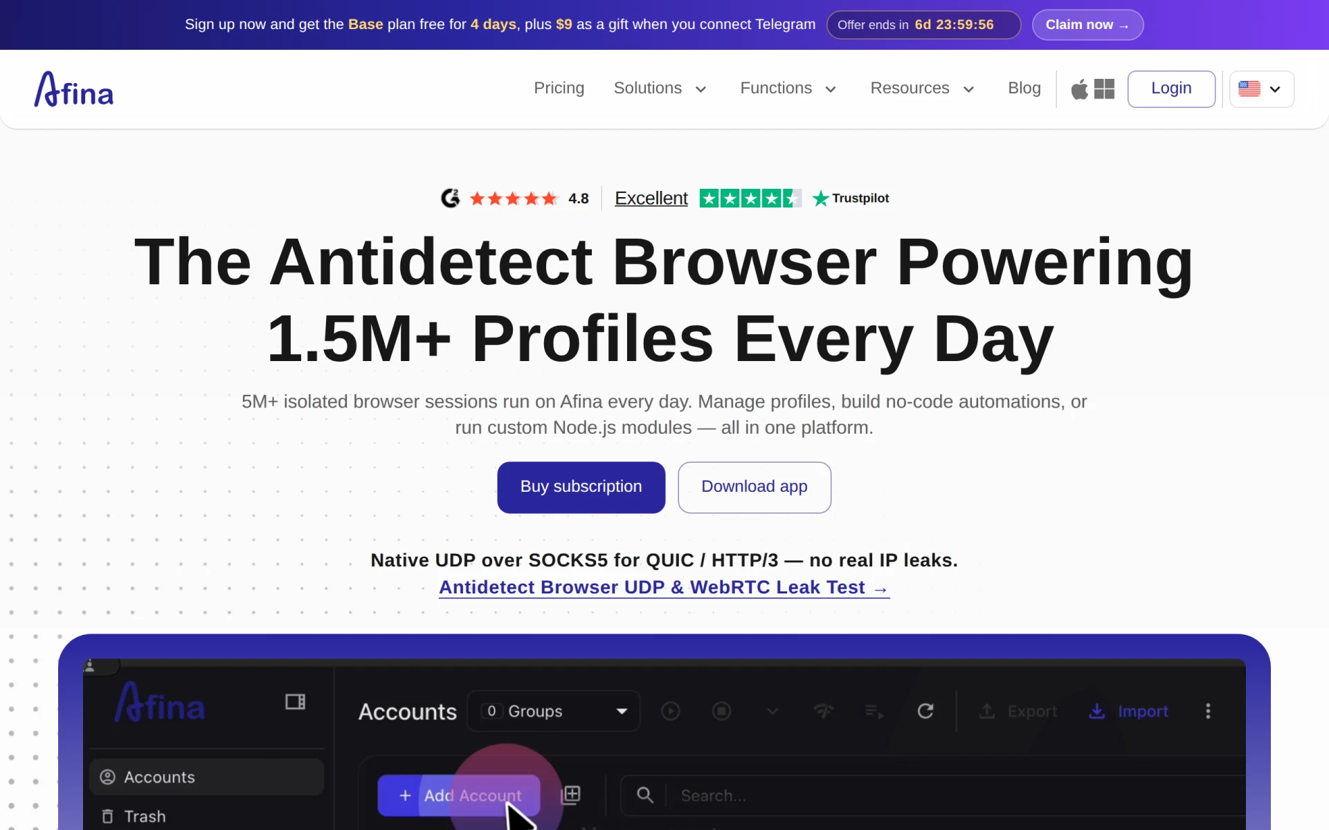 Afina Browser feature image