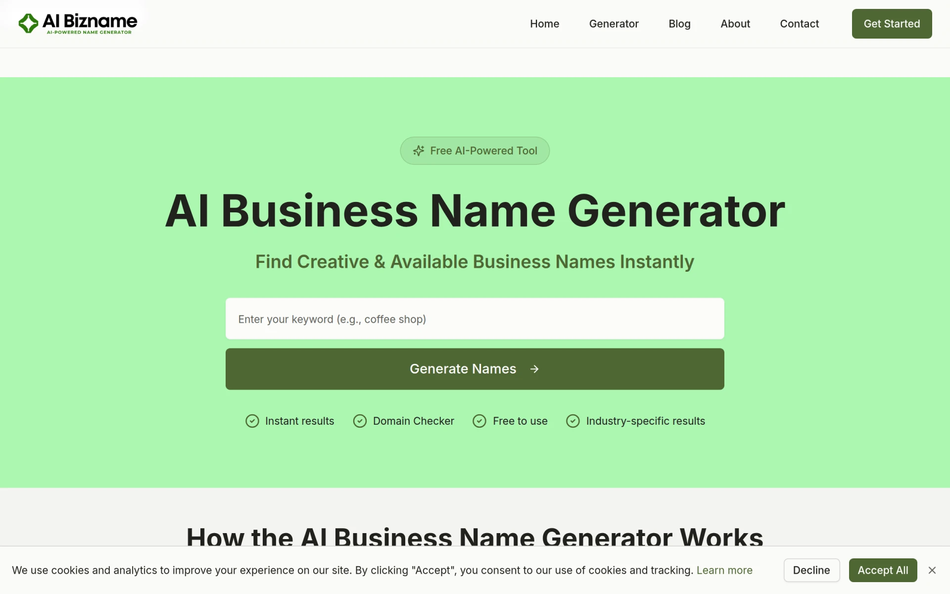AI Bizname screenshot