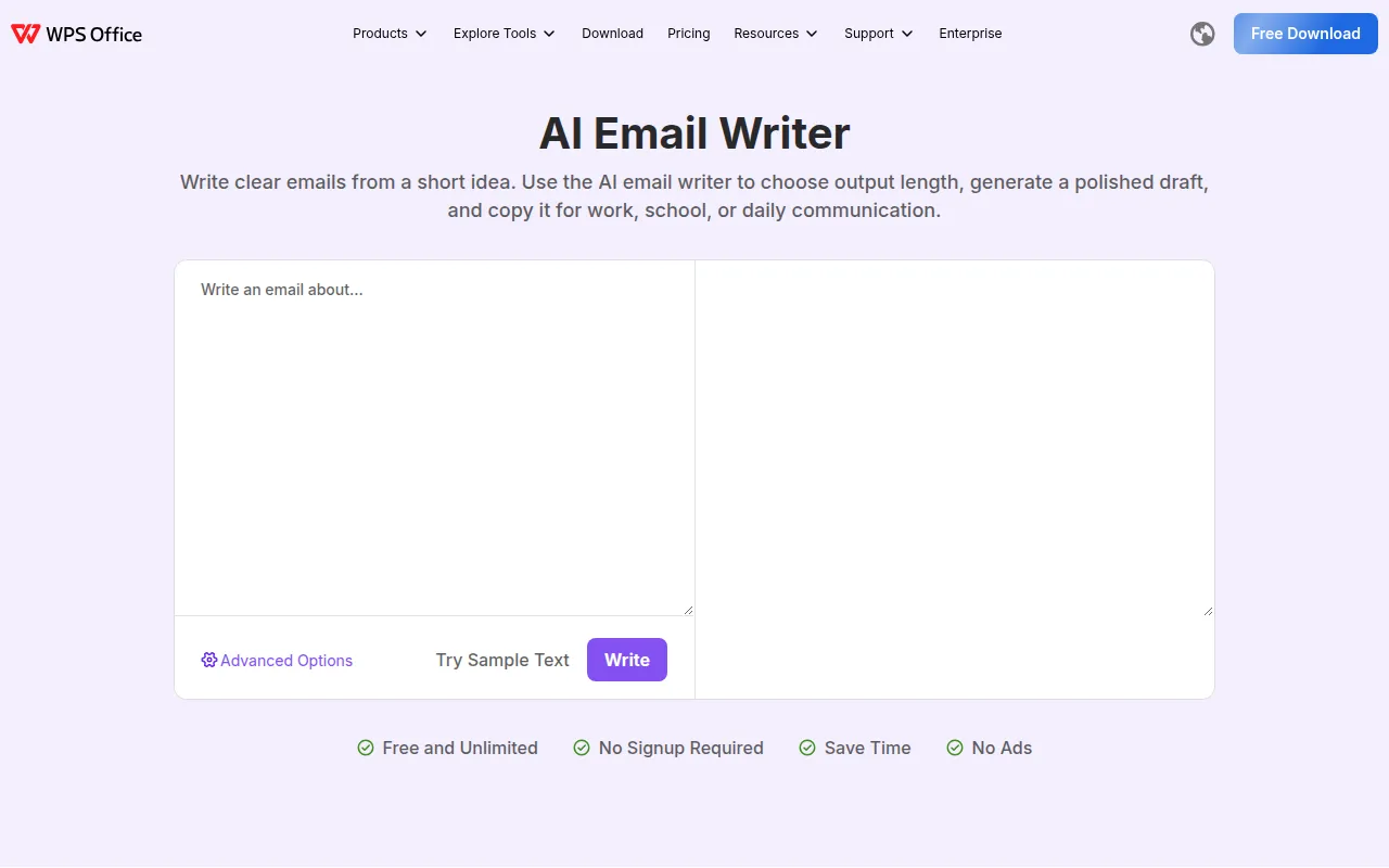 AI Email Writer screenshot