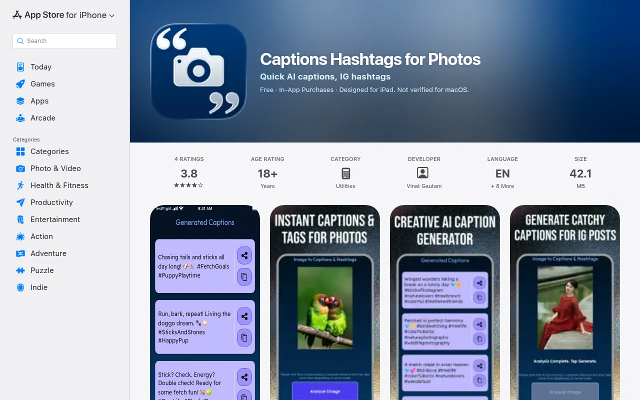 AI Image to Caption Generator screenshot
