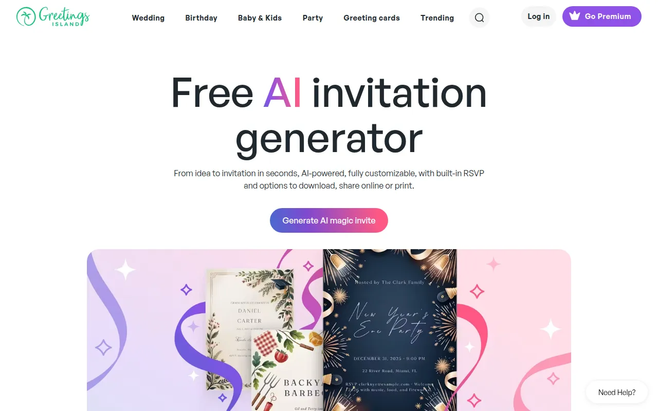 AI Invitation Generator screenshot
