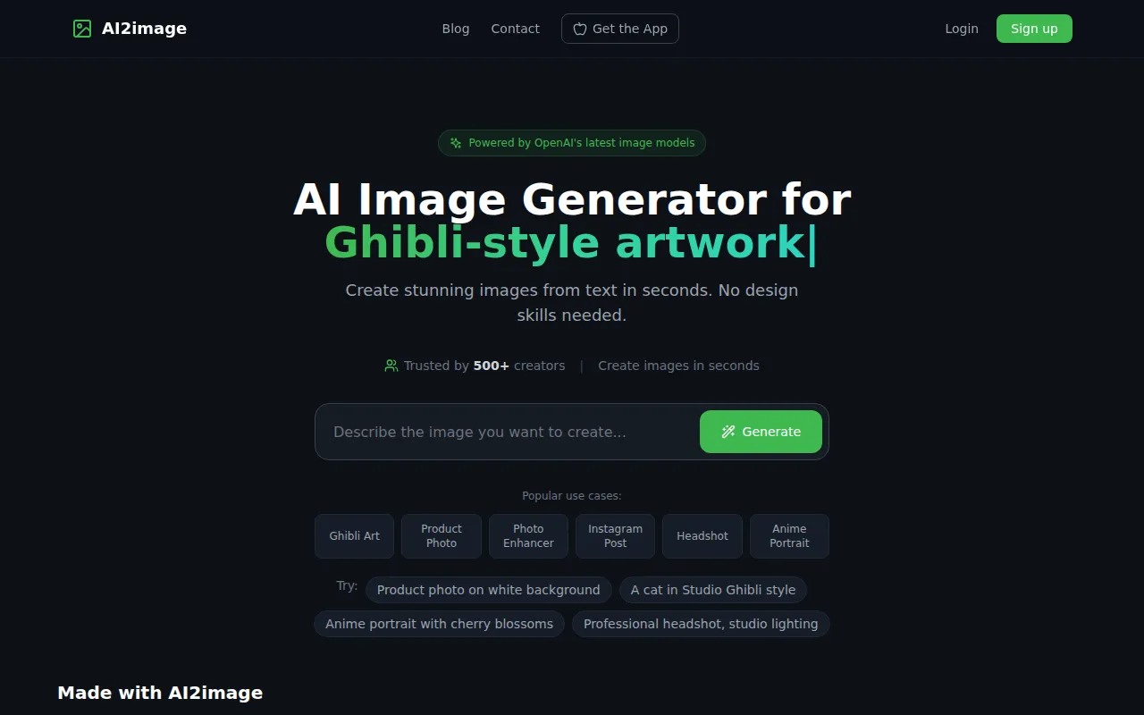 AI2image screenshot