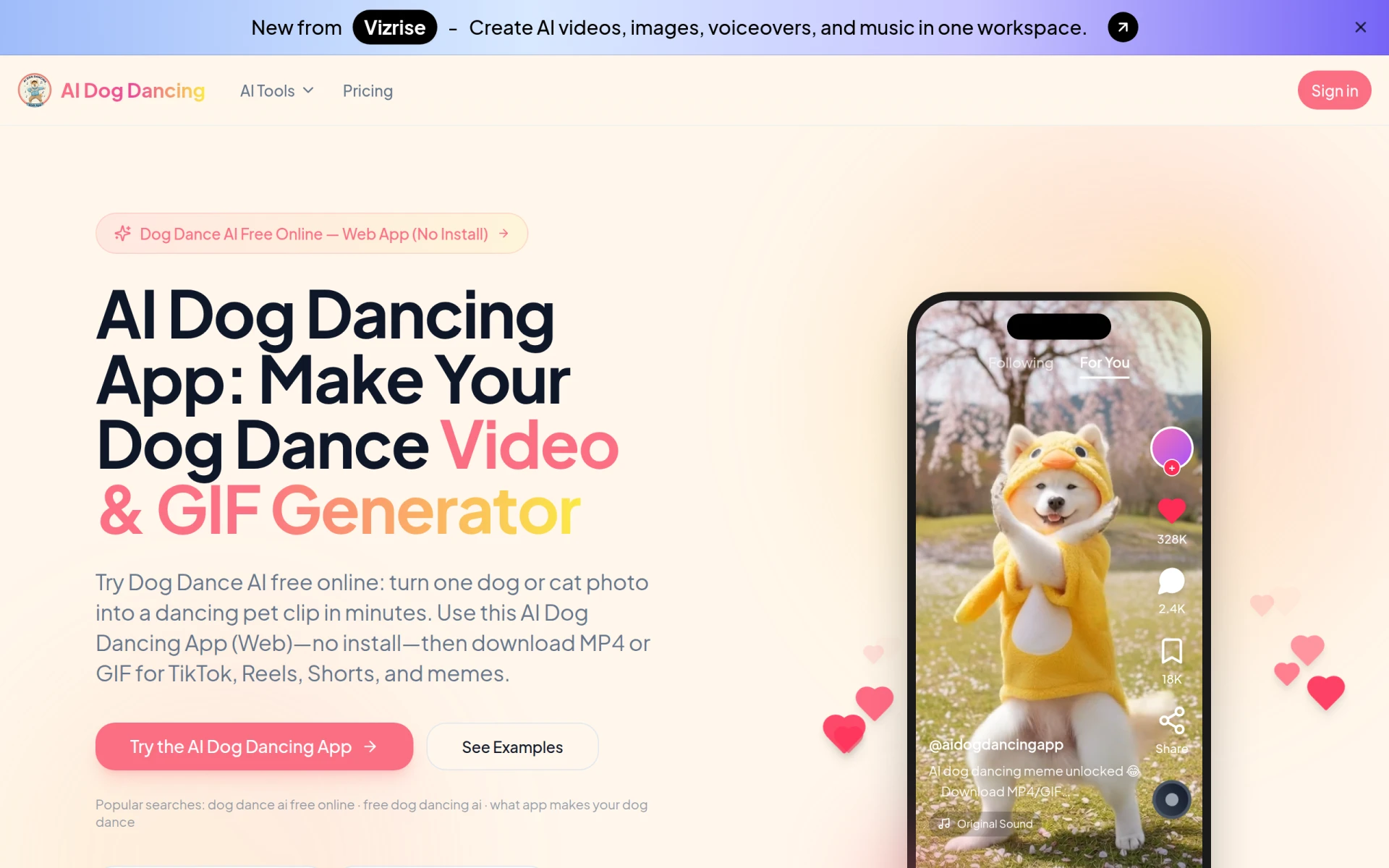 AIDogDancing.app screenshot