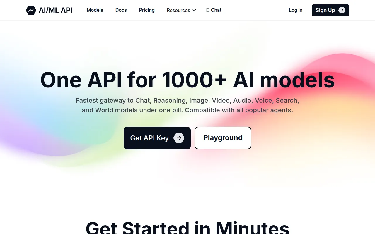 AI/ML API screenshot