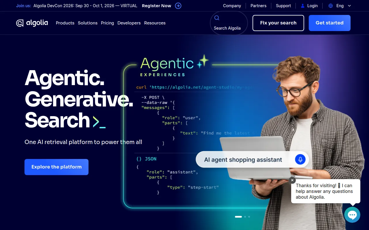 Algolia screenshot