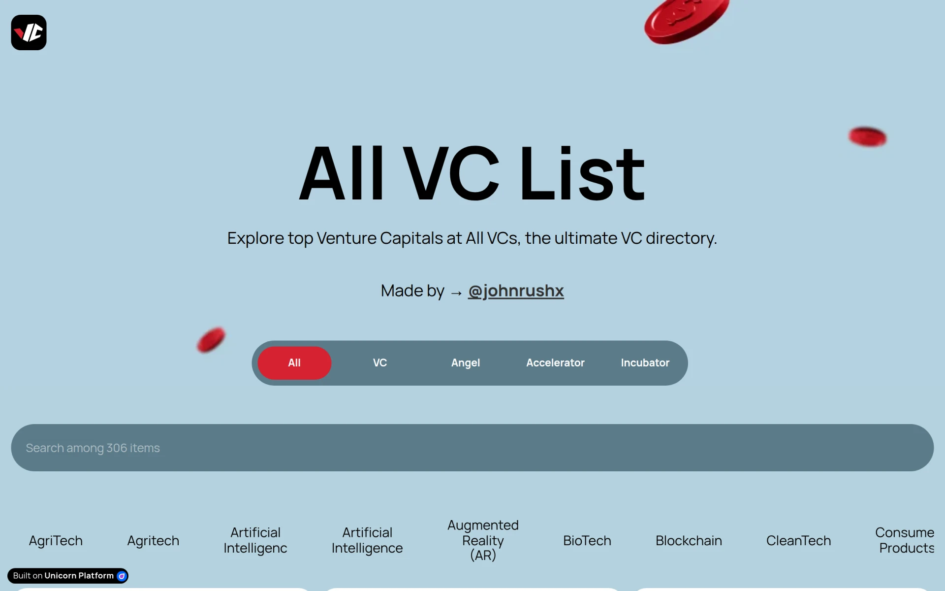 allVCList screenshot