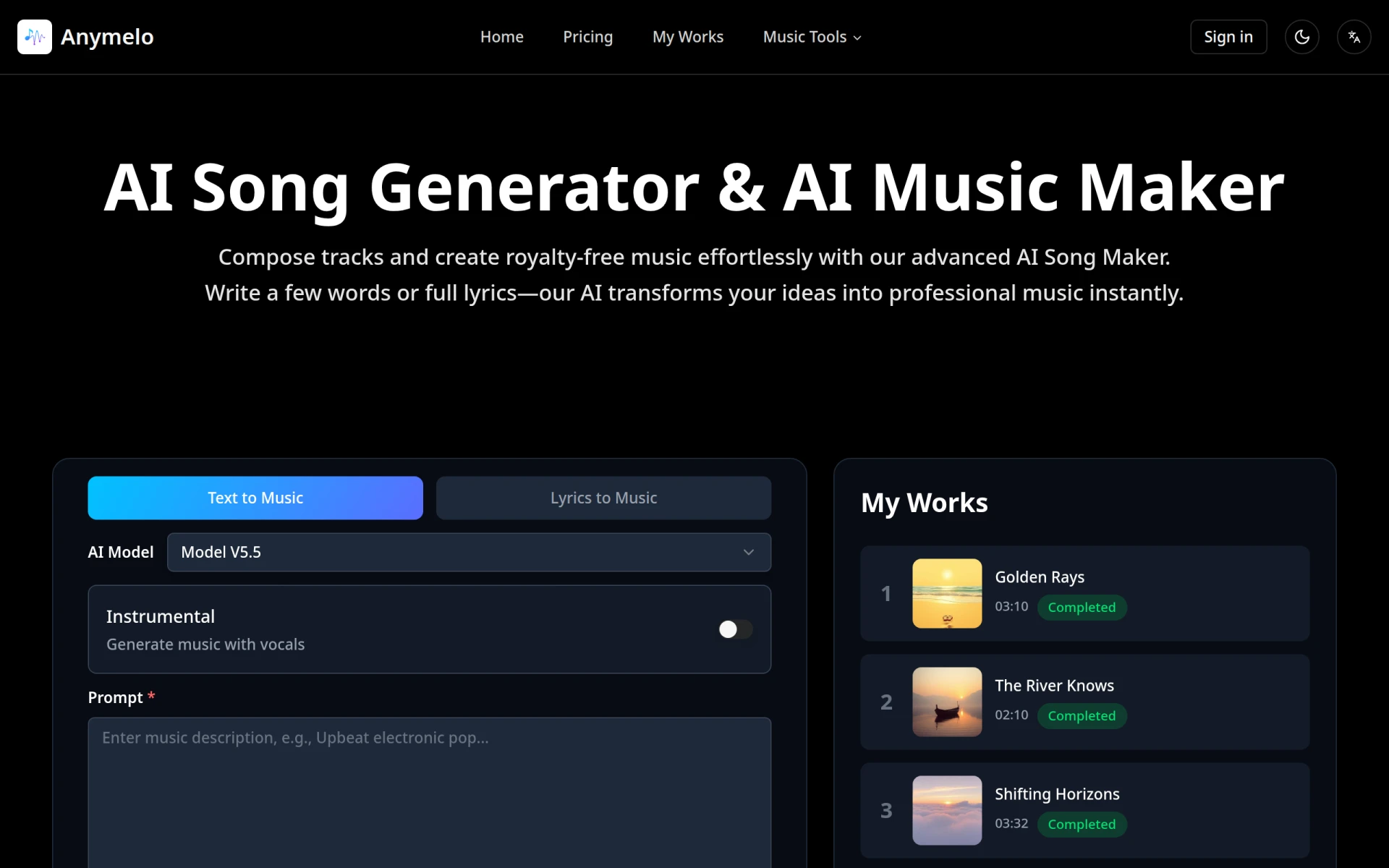 Anymelo screenshot