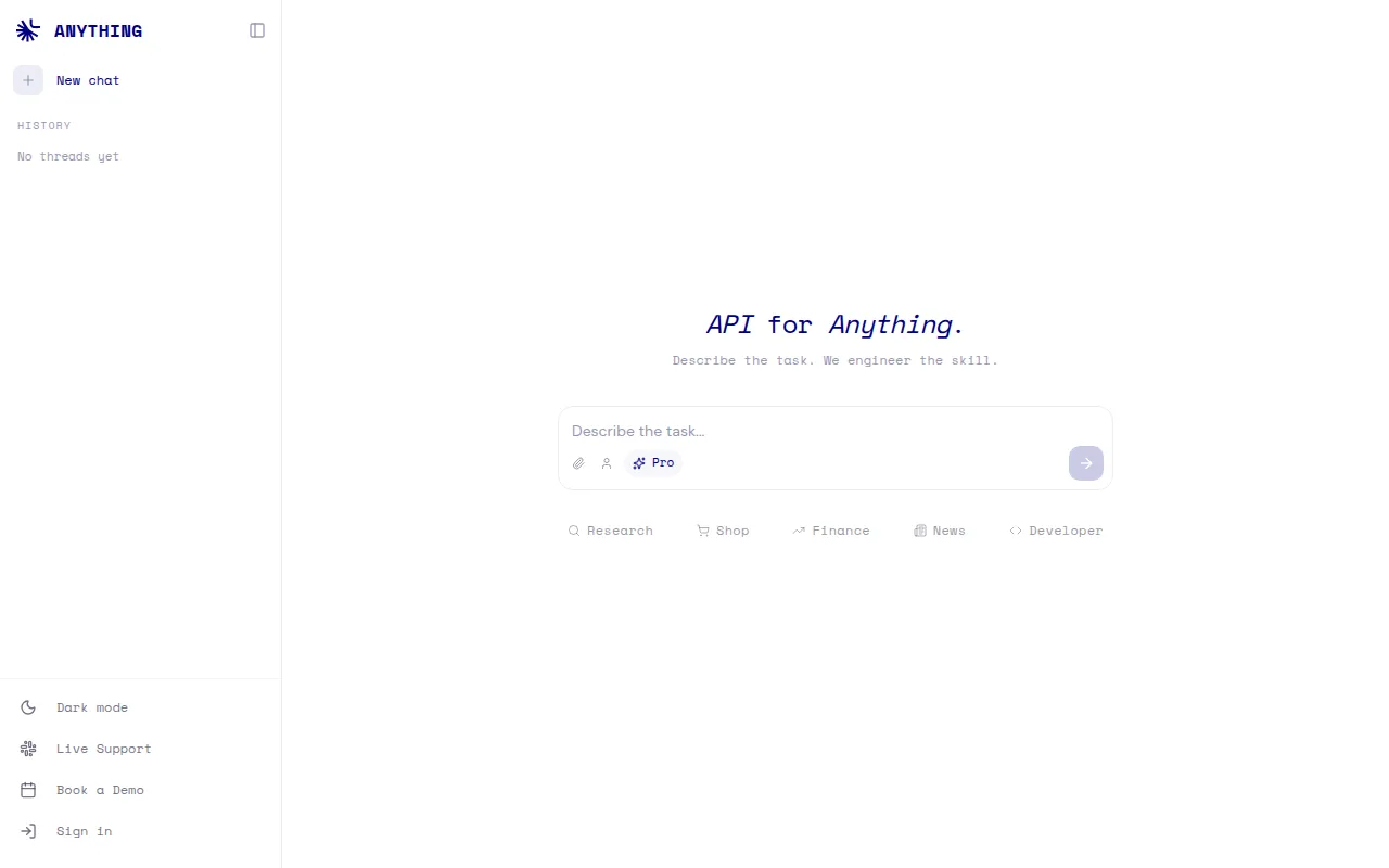 Anything API screenshot