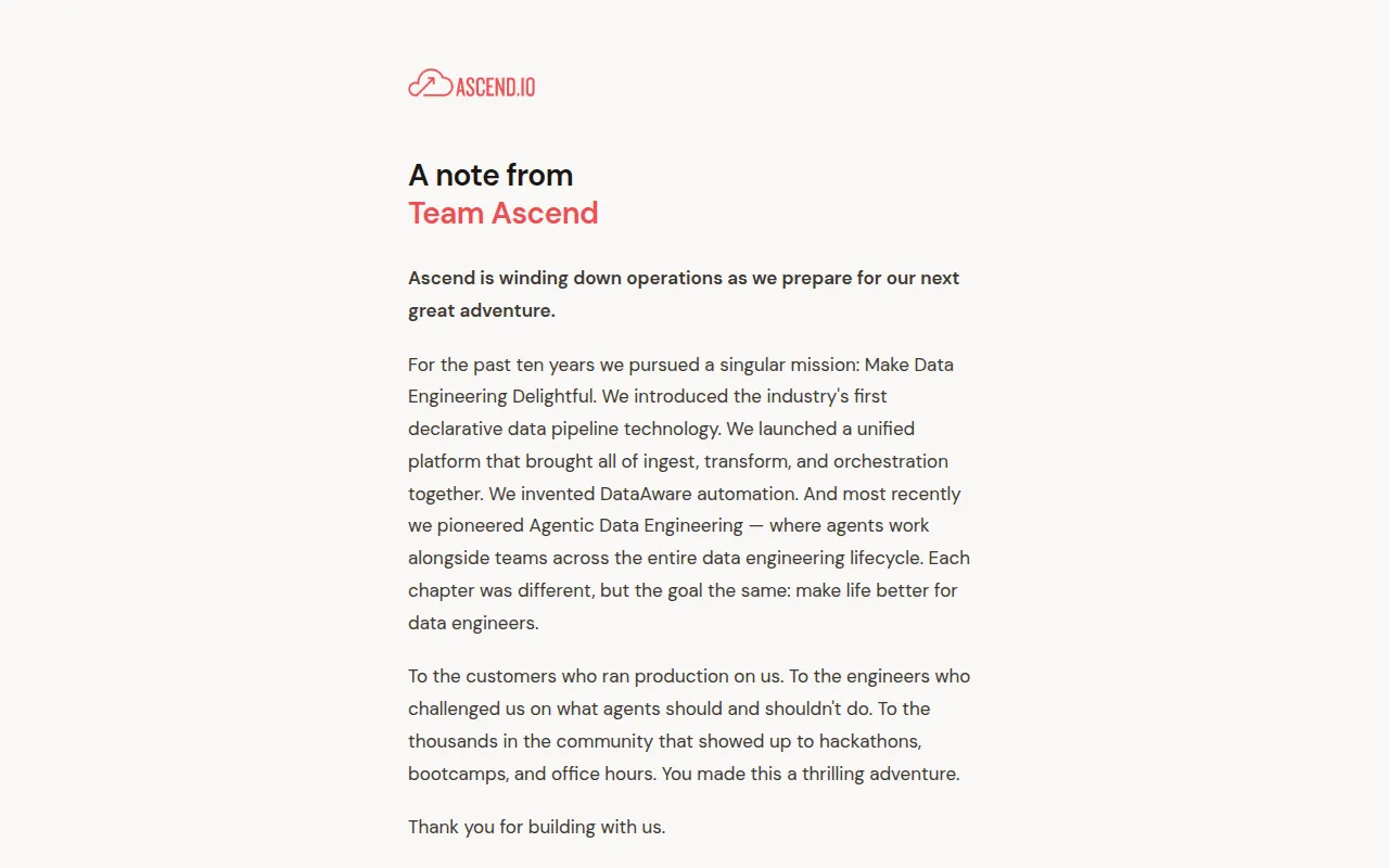 Ascend.io screenshot