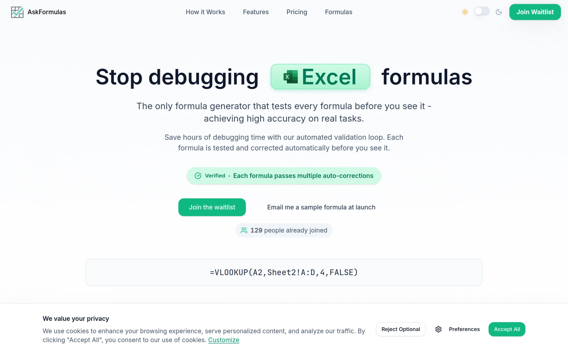 AskFormulas screenshot