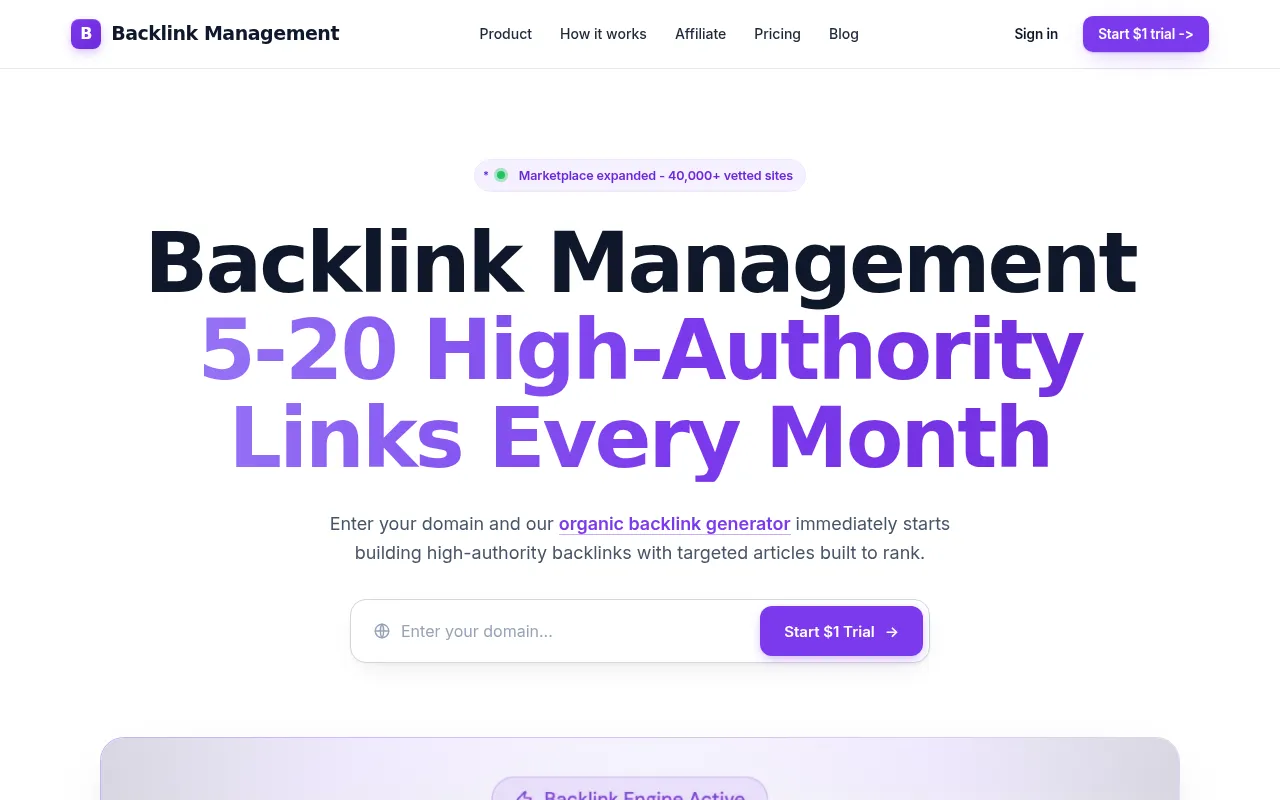 Backlink Management screenshot