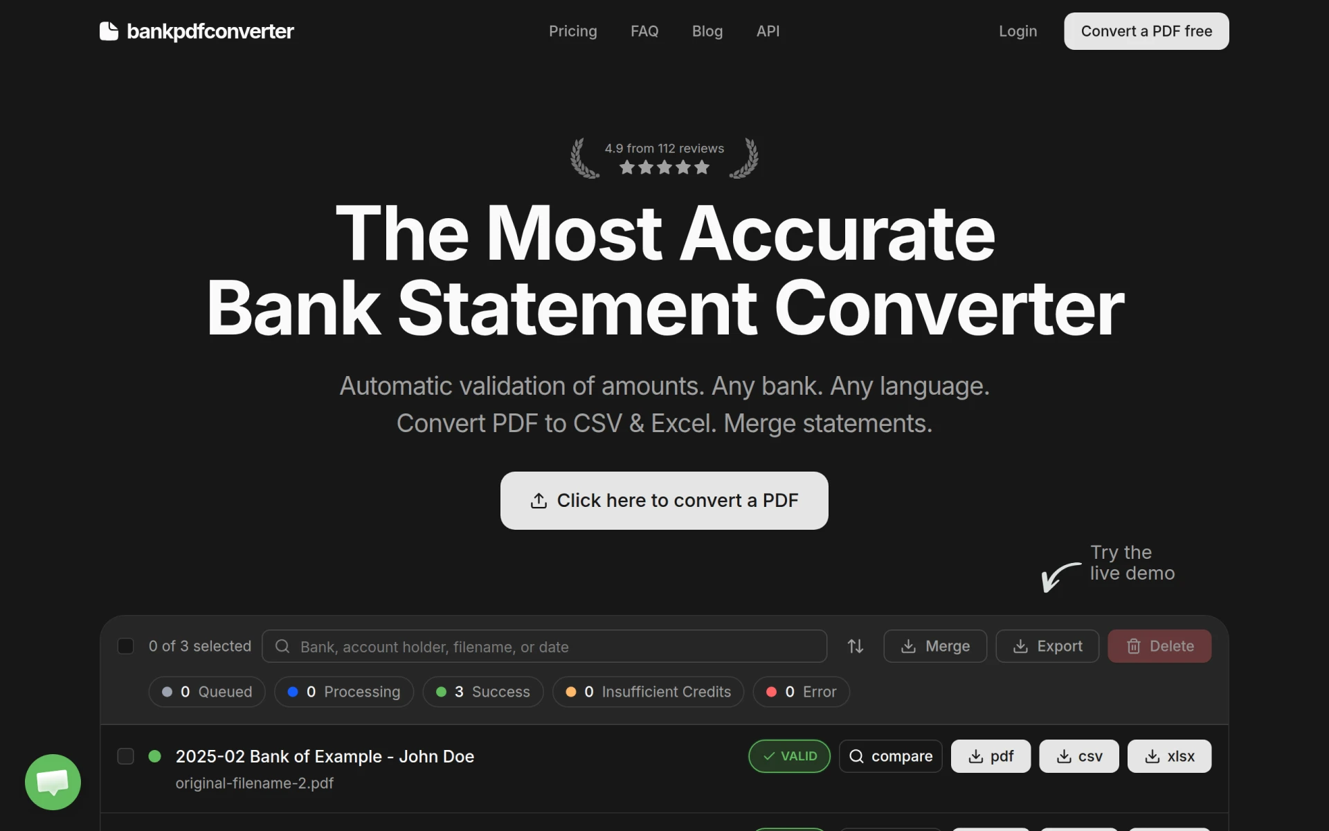 Bank PDF Converter screenshot