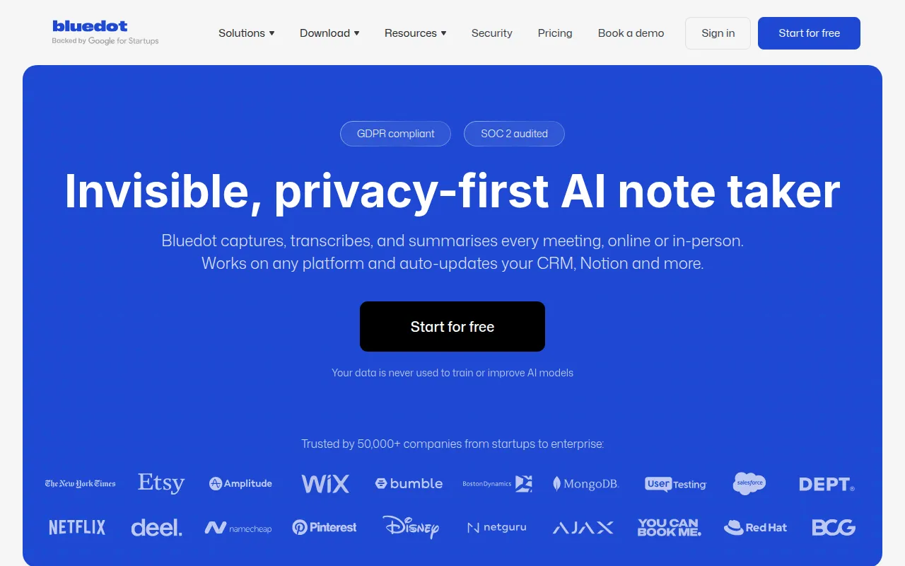 Bluedot screenshot