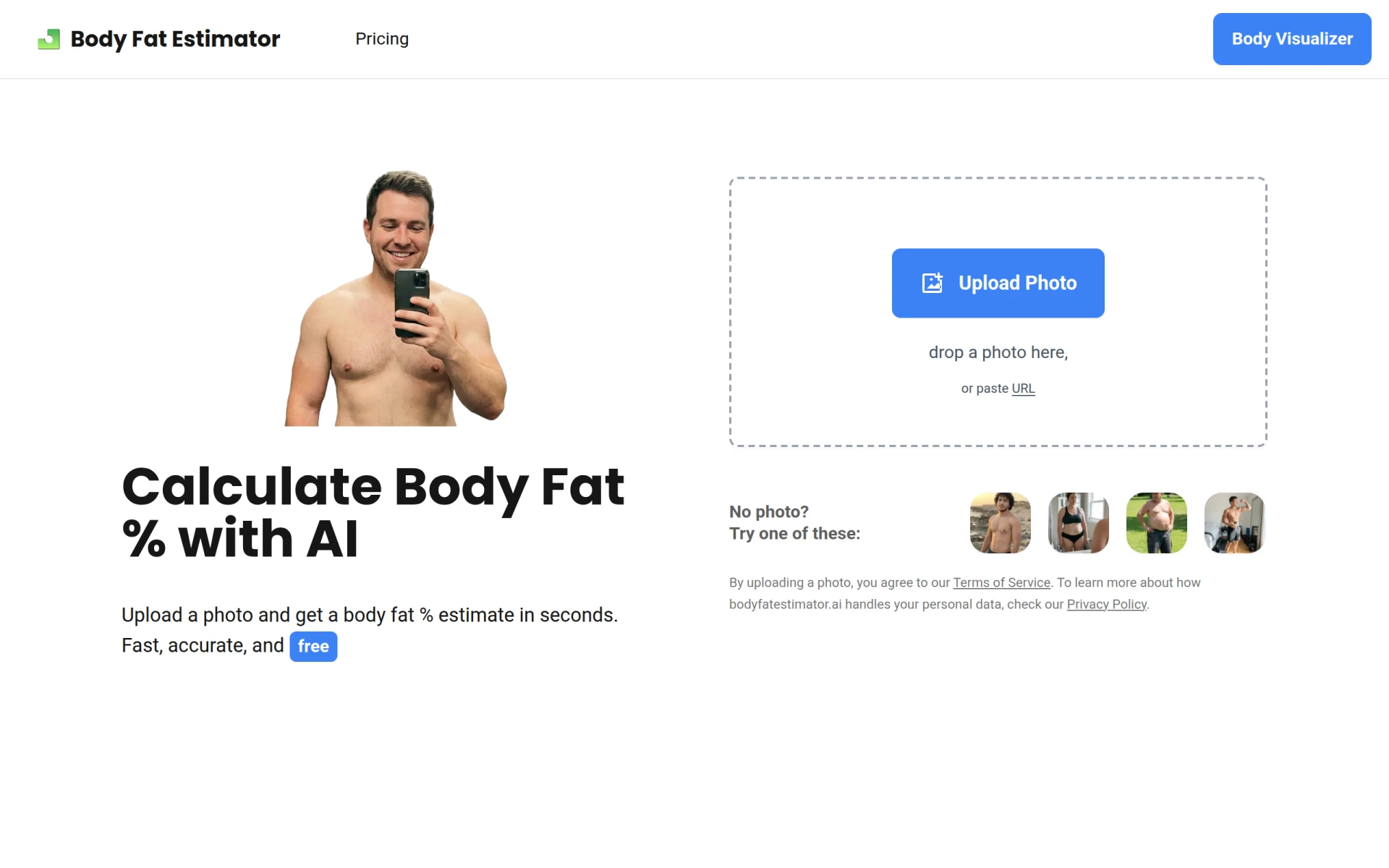 Body Fat Estimator screenshot