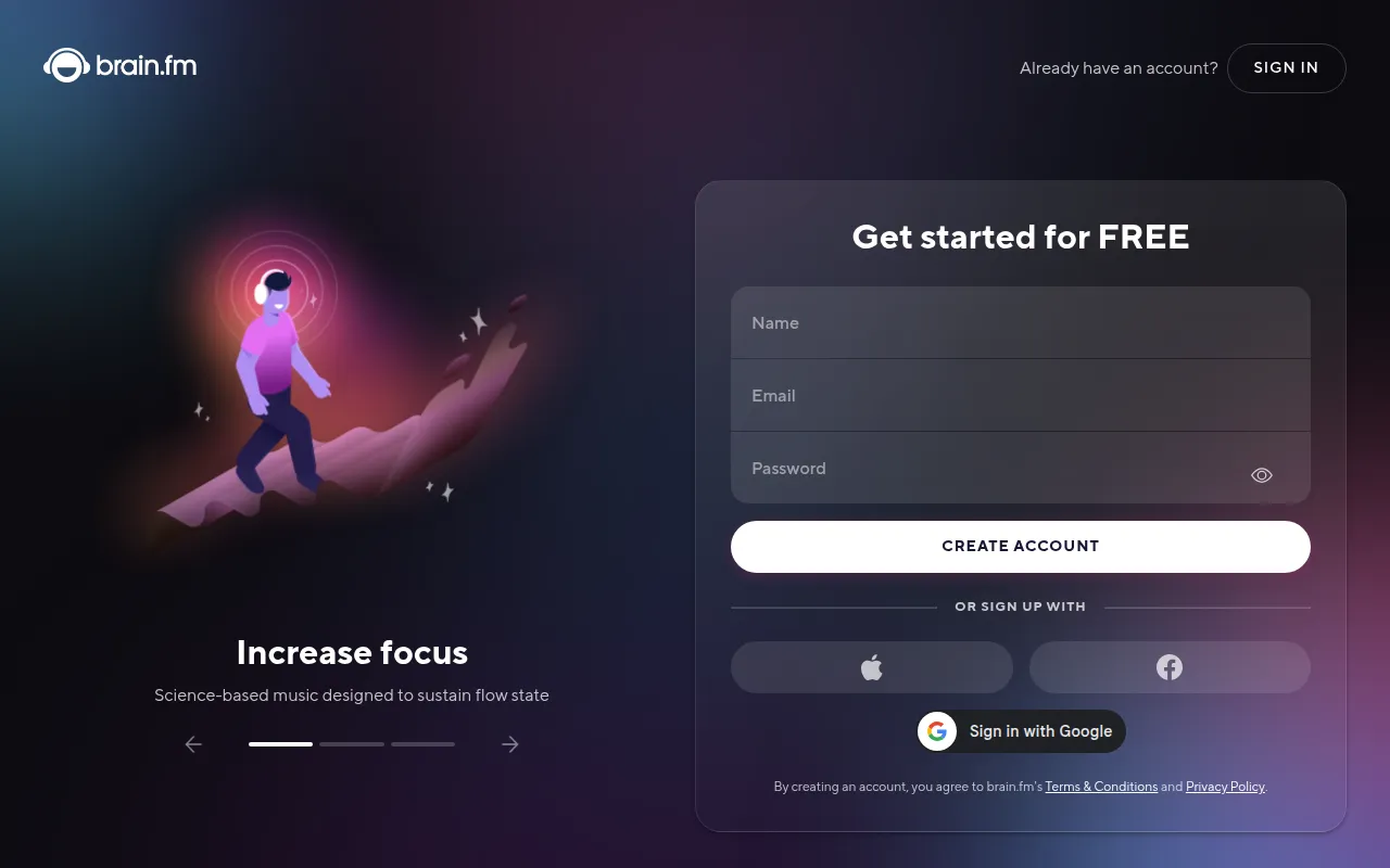 Brain.fm screenshot