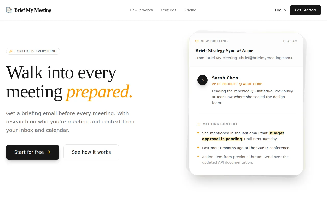 Brief My Meeting screenshot