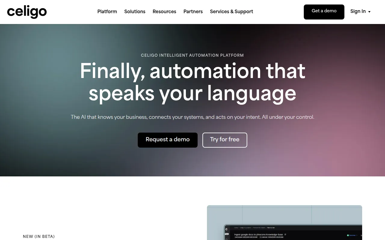 Celigo screenshot