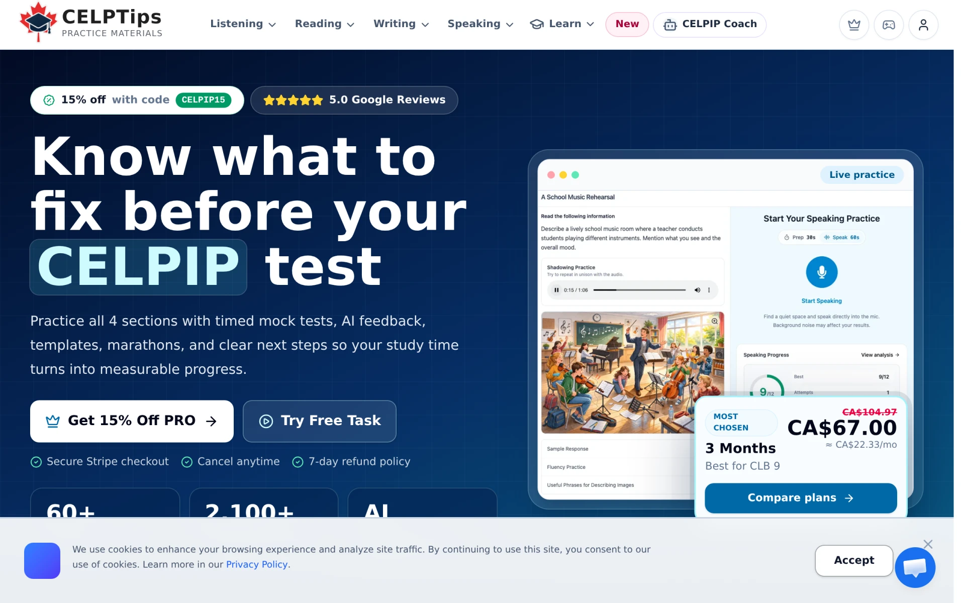 CELPIP Practice with AI for PR & Citizenship screenshot