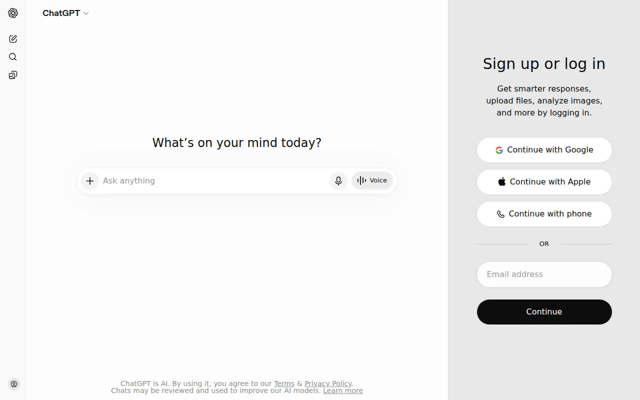 ChatGPT screenshot