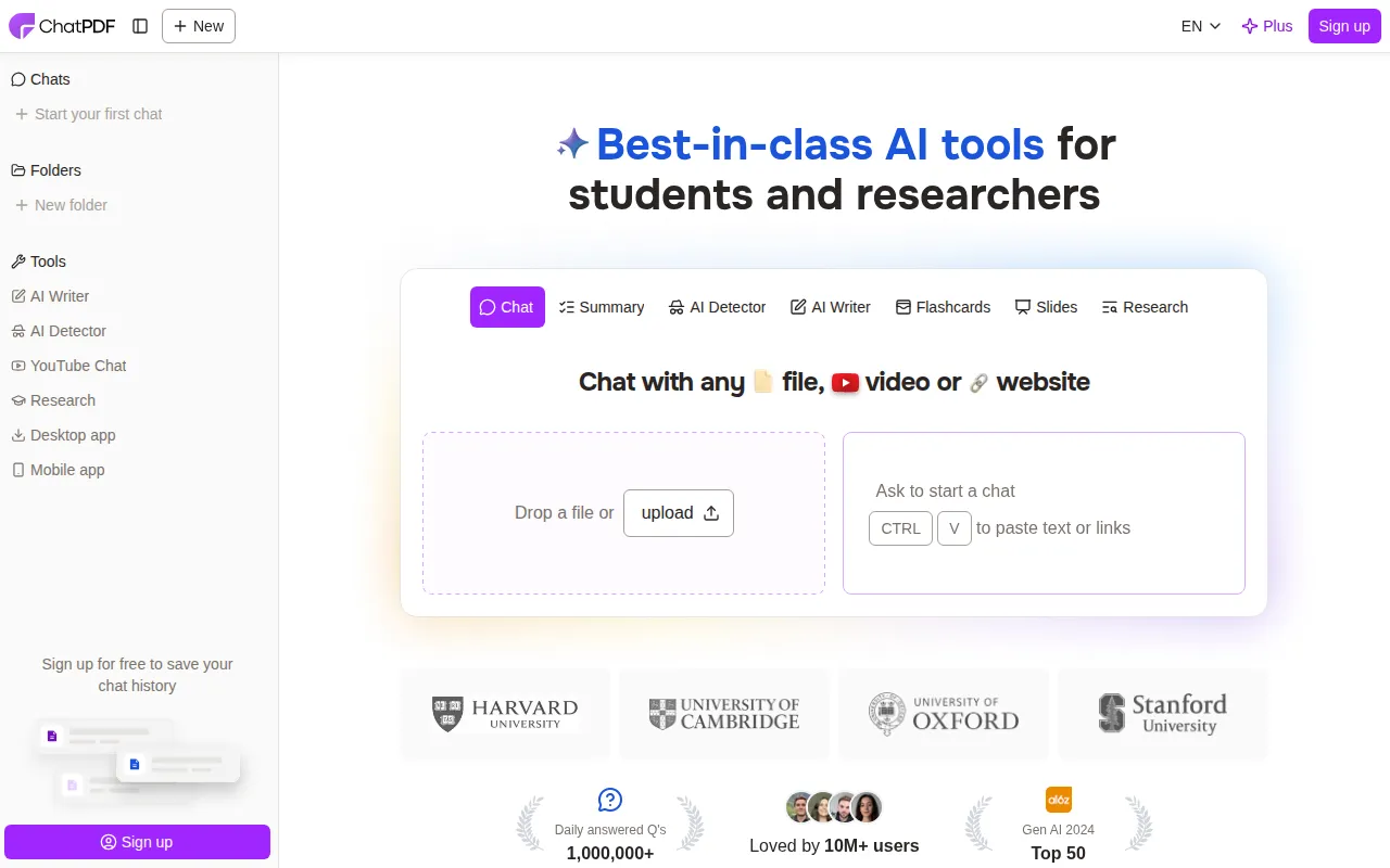 ChatPDF screenshot