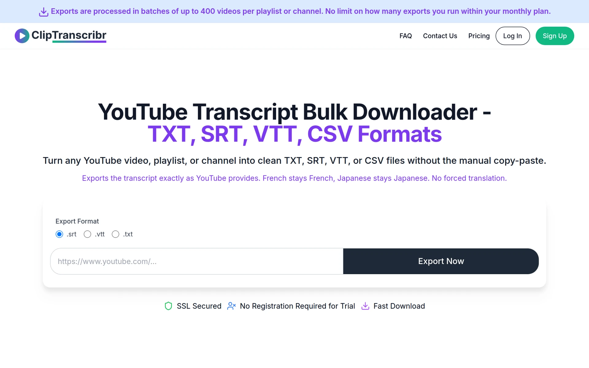 ClipTranscribr screenshot