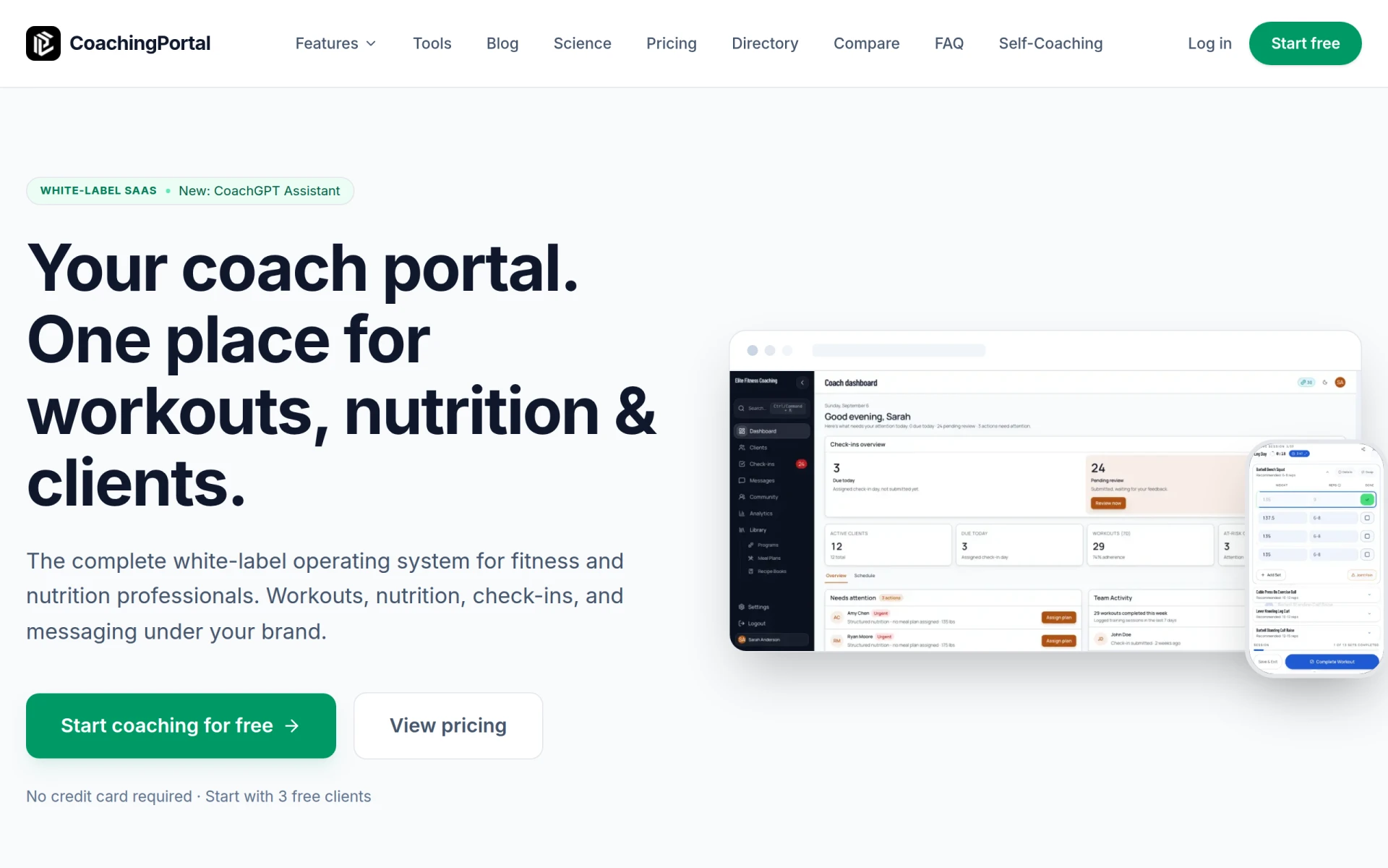 CoachingPortal screenshot
