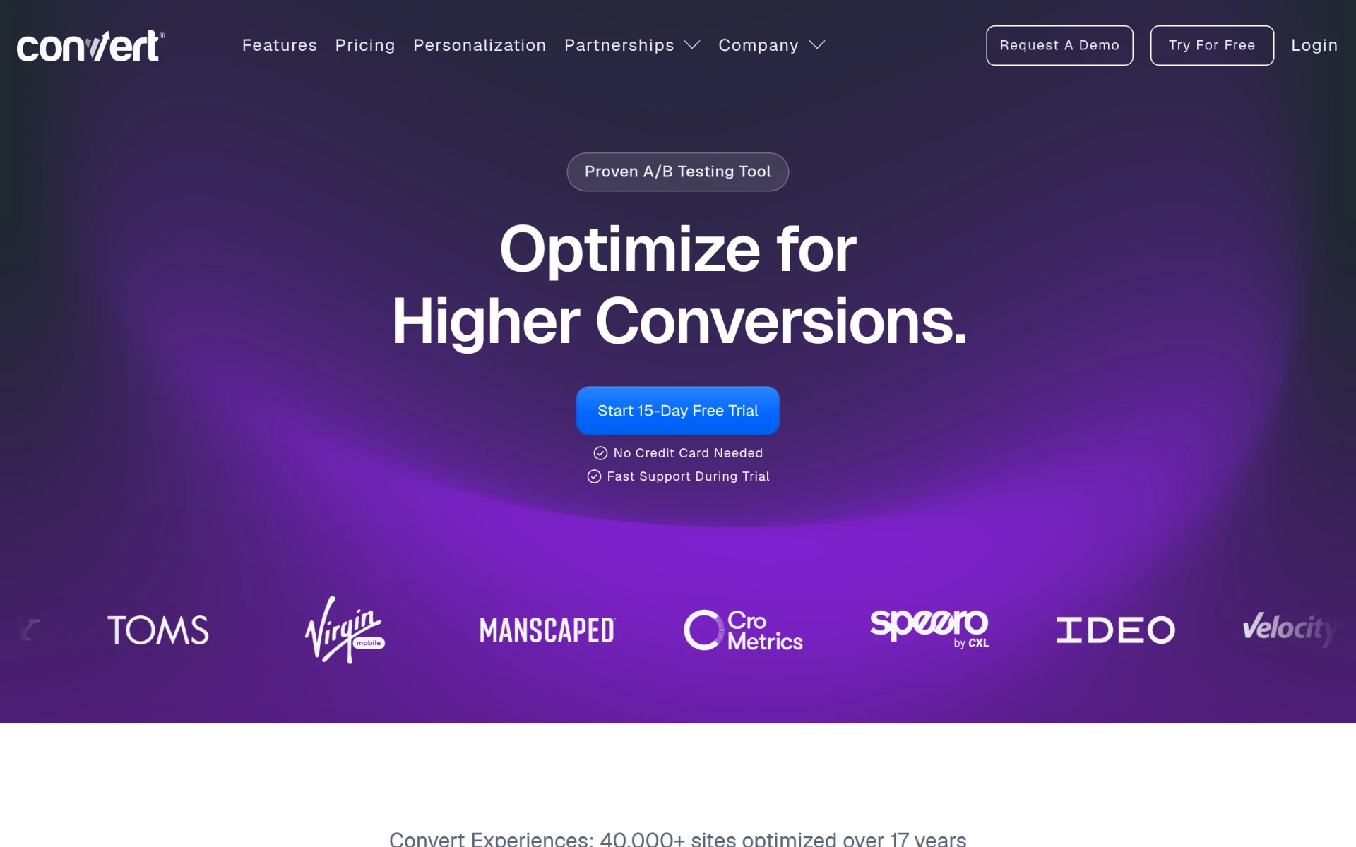Convert Experiences screenshot