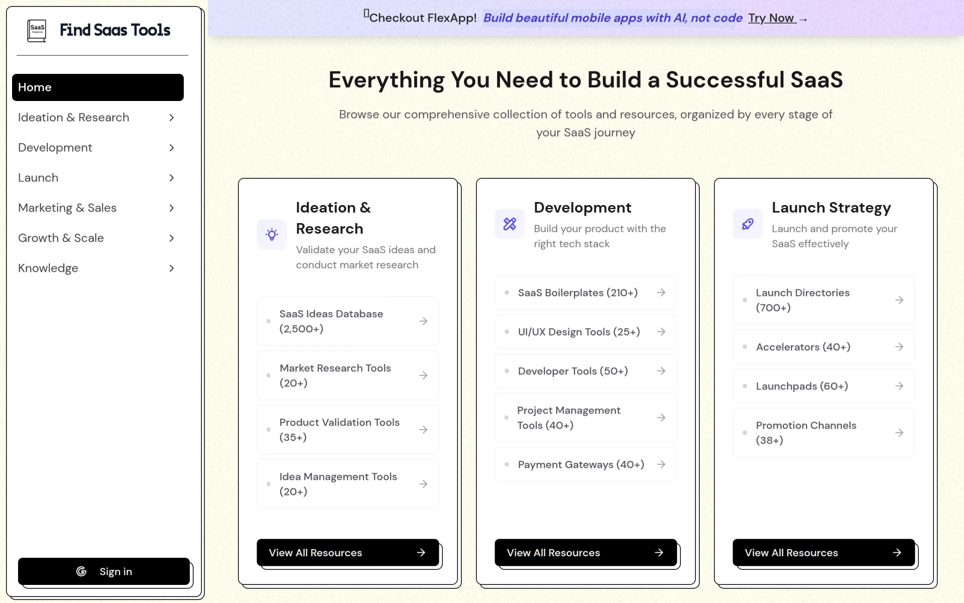 Find SaaS Tools screenshot
