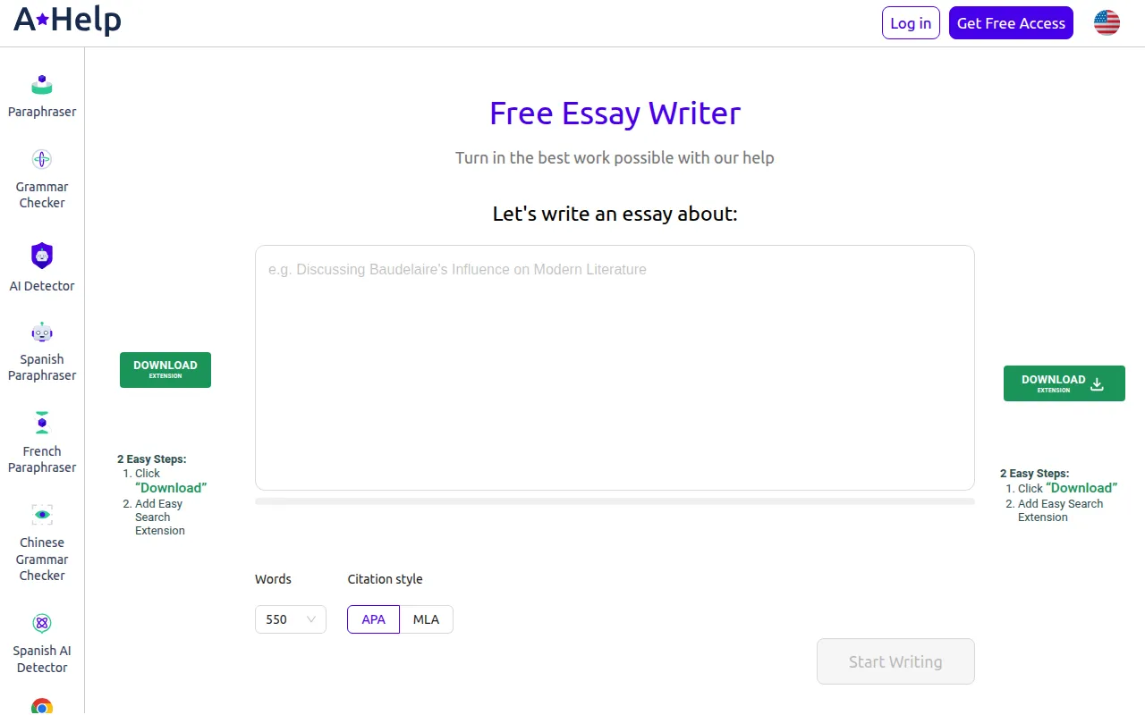 Free AI Essay Writer screenshot