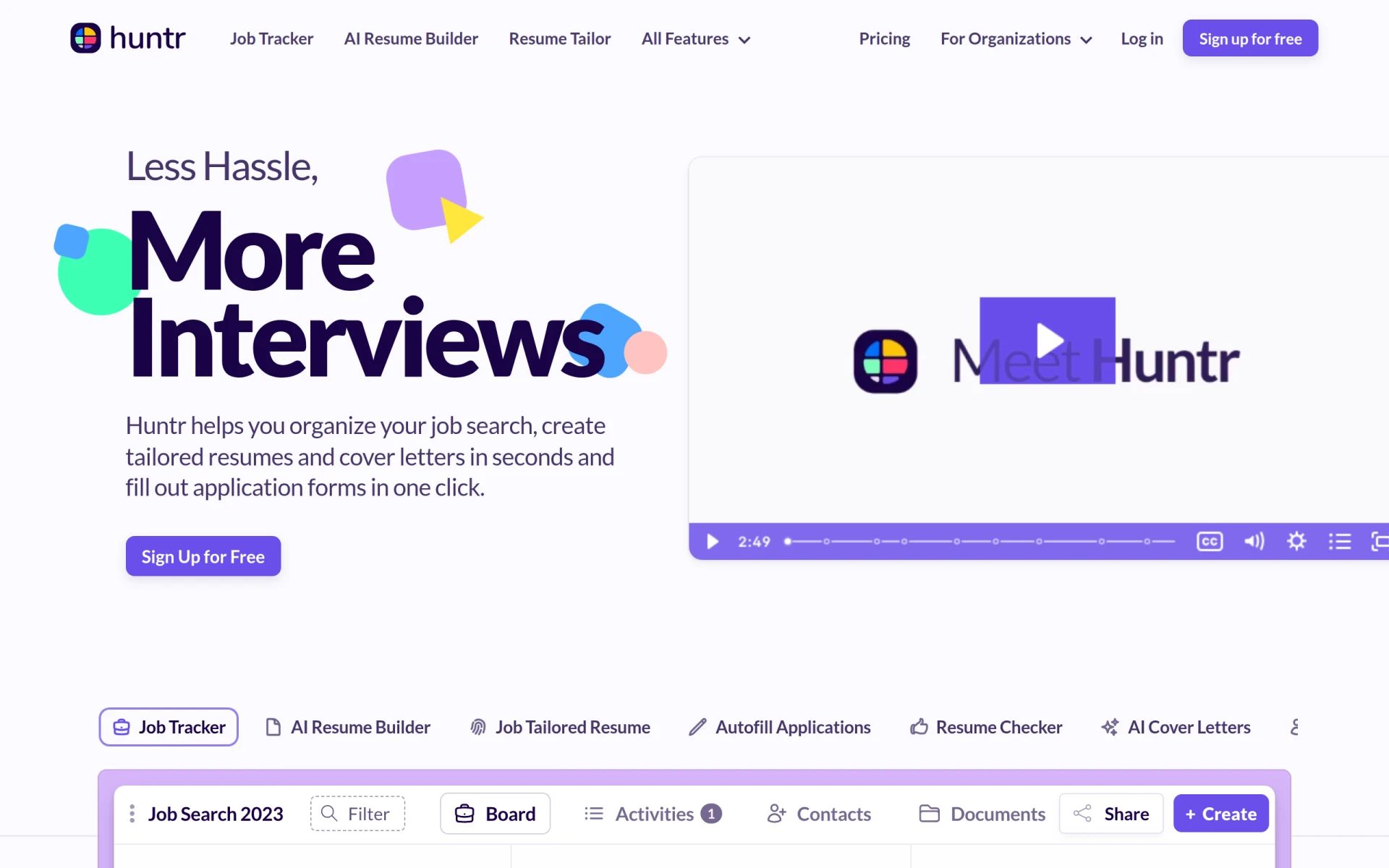 Huntr screenshot