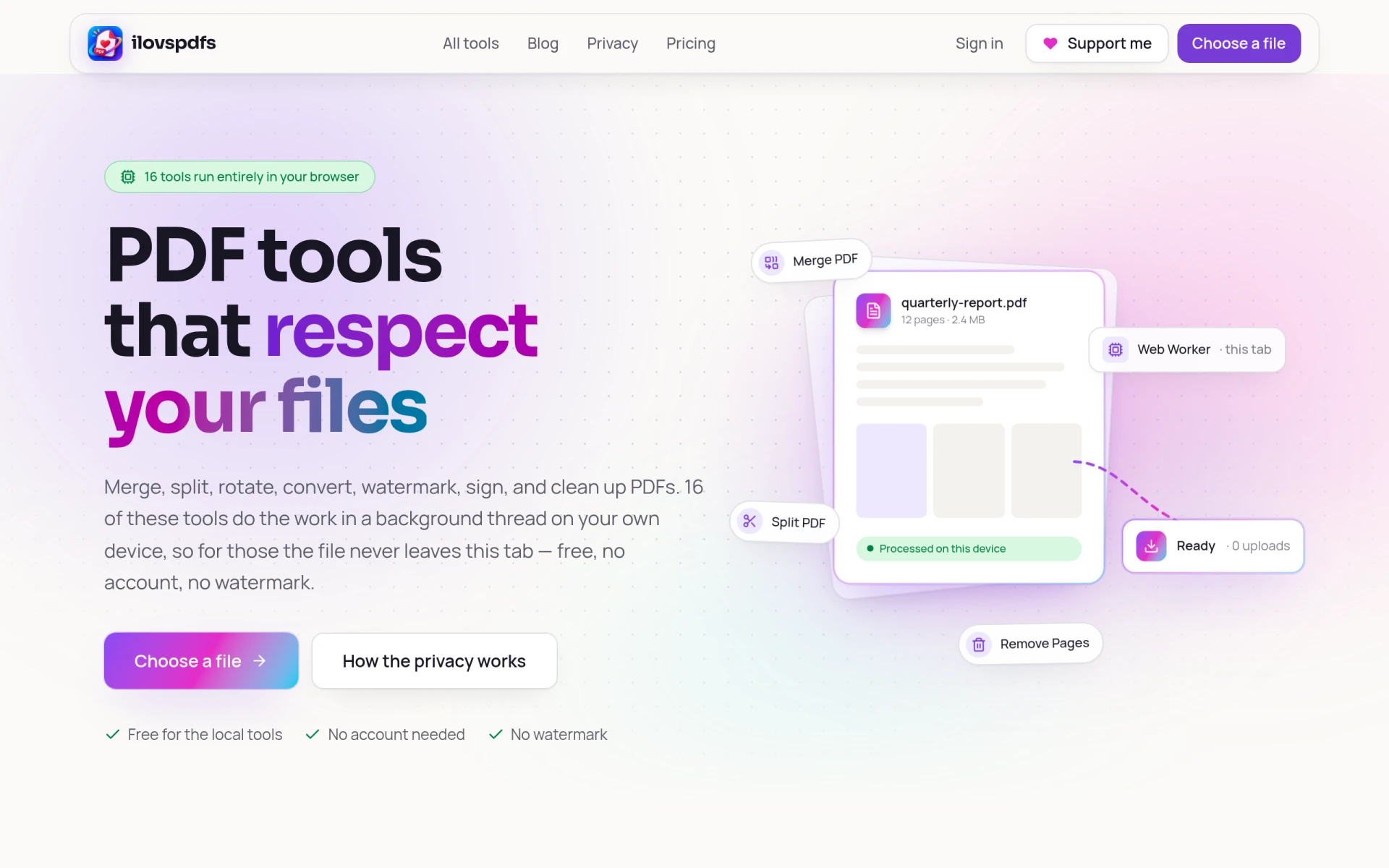 ILovspdfs; PDF tools that respect your files feature image