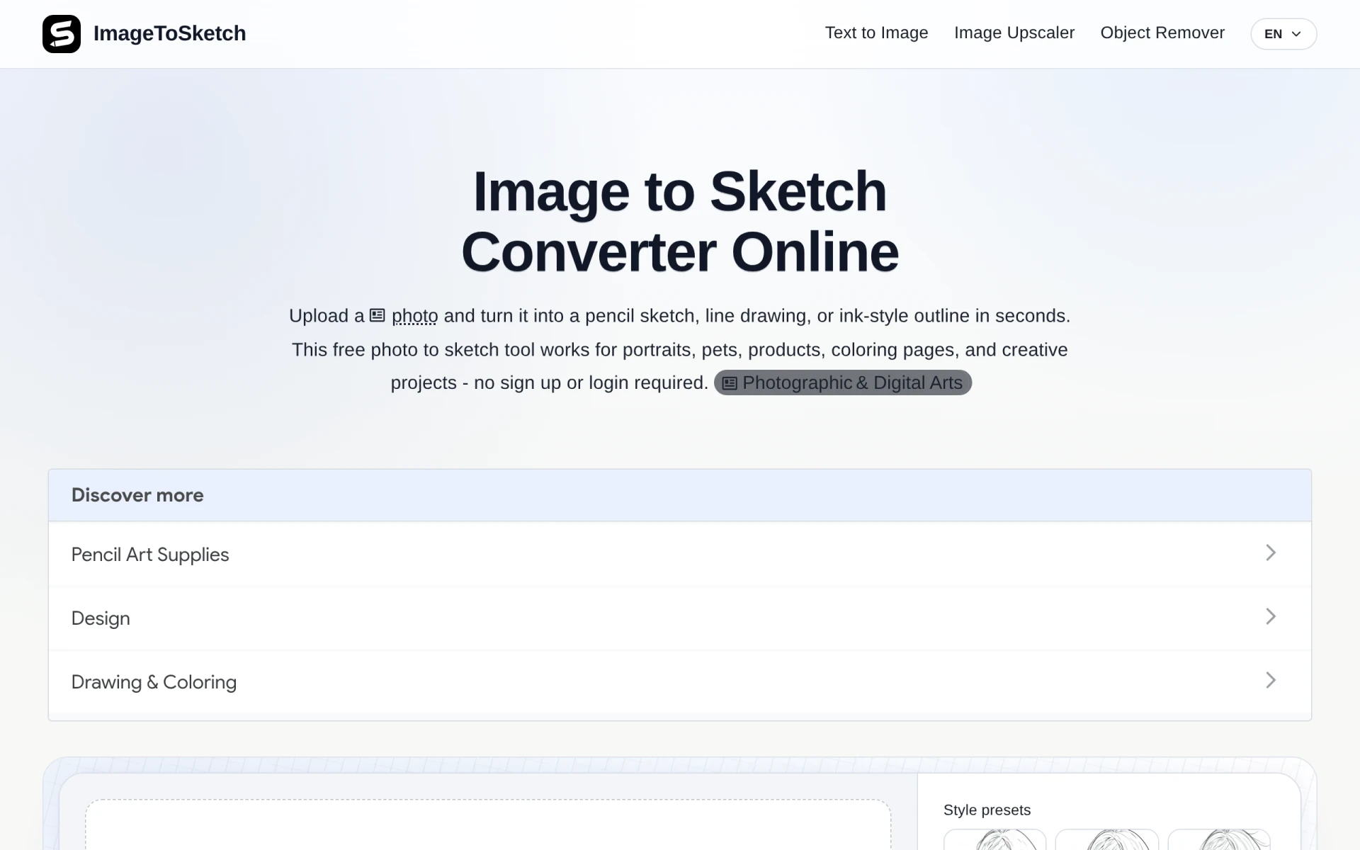 Image to Sketch screenshot