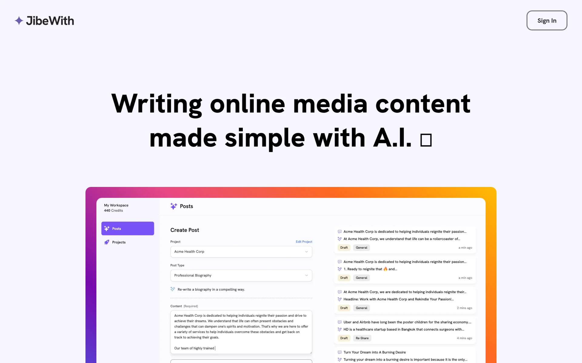 JibeWith screenshot