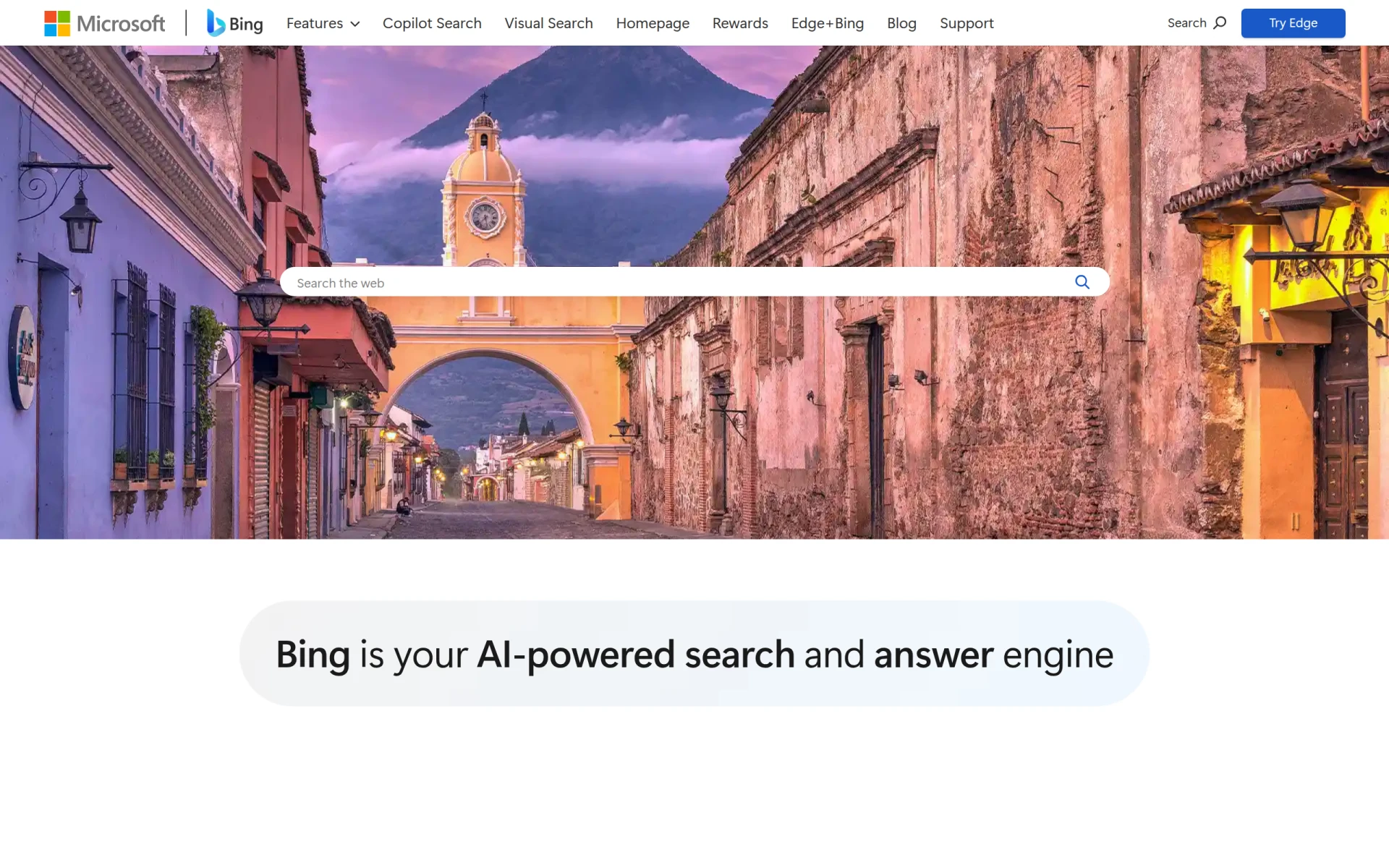 Microsoft Bing screenshot