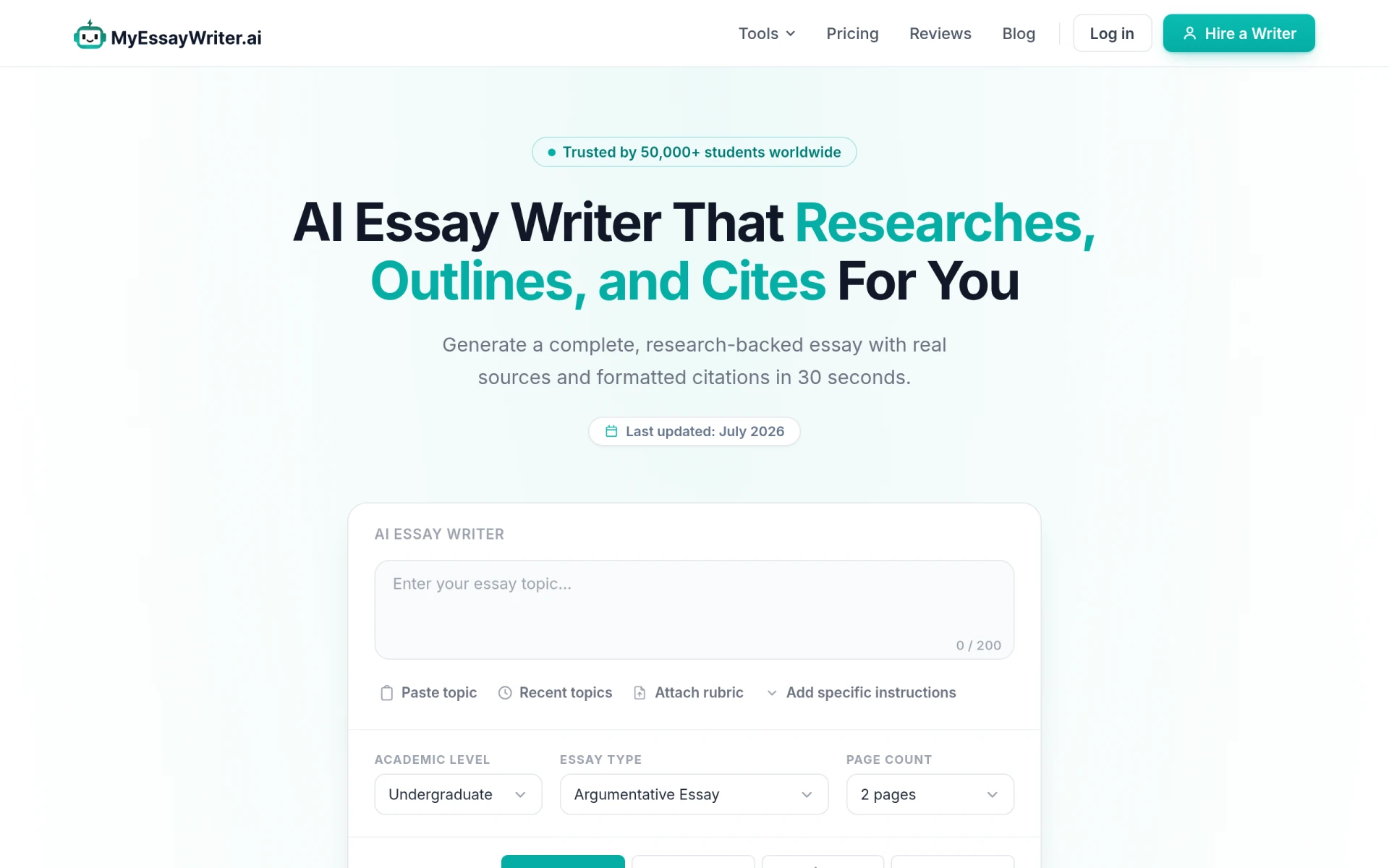 MyEssayWriter.ai screenshot