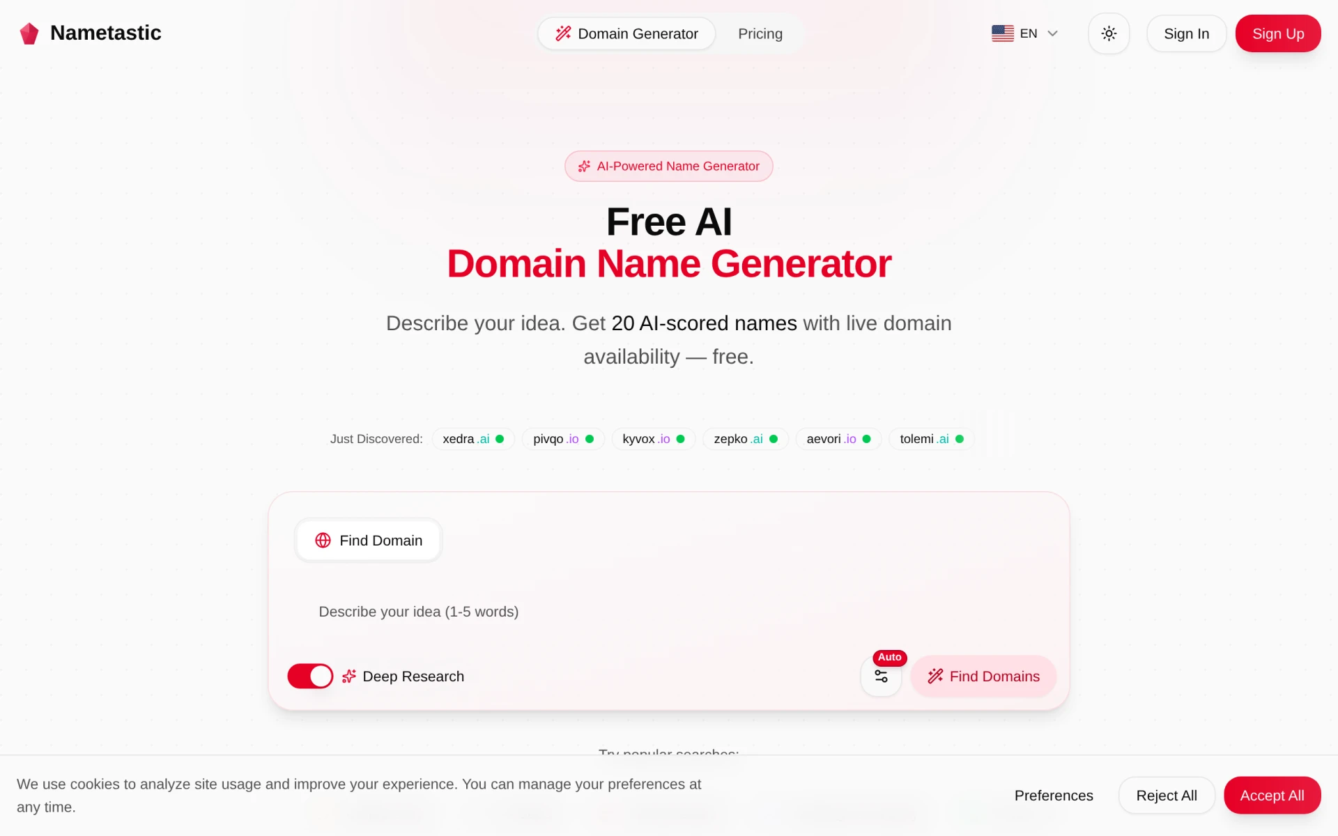 Nametastic screenshot