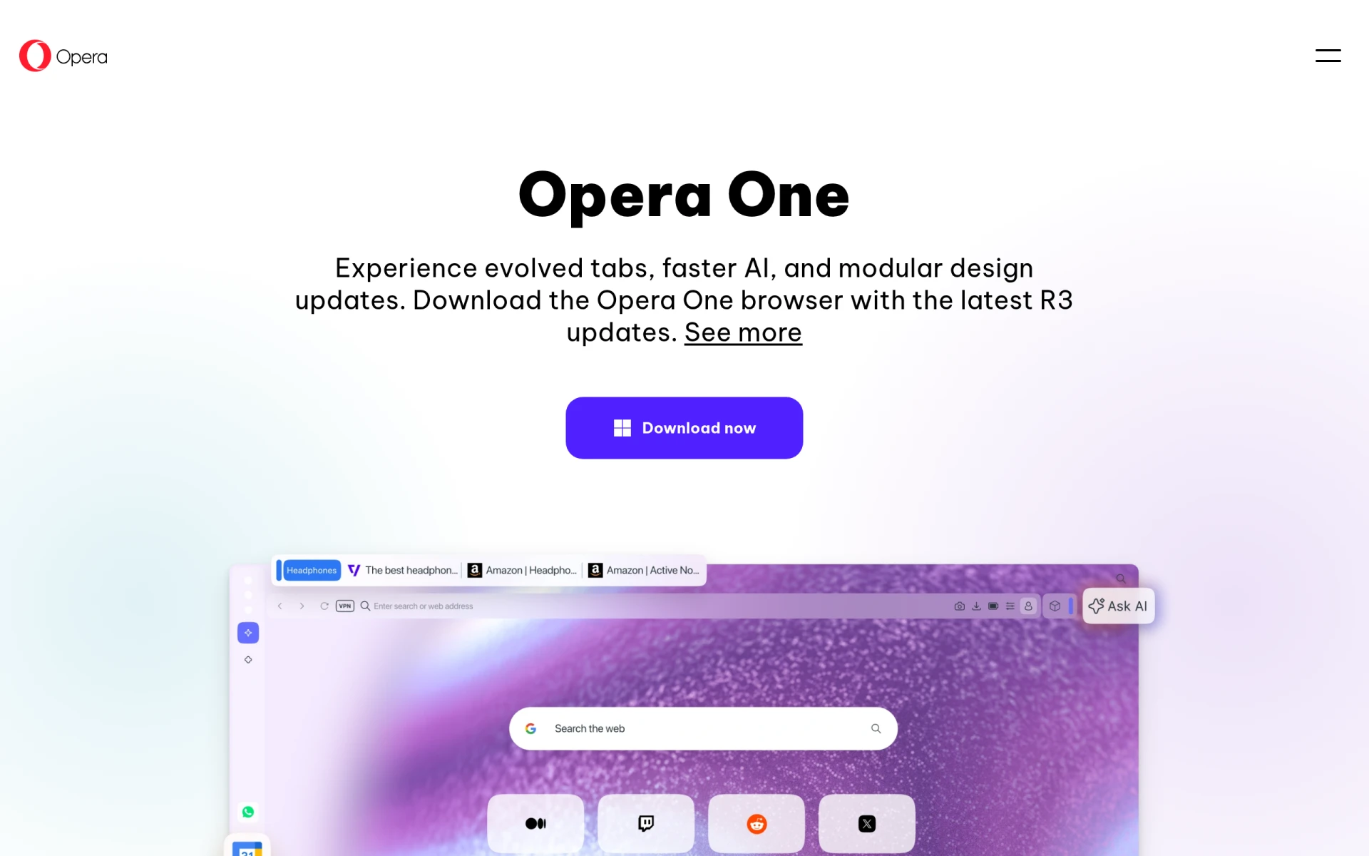 Opera One Browser screenshot