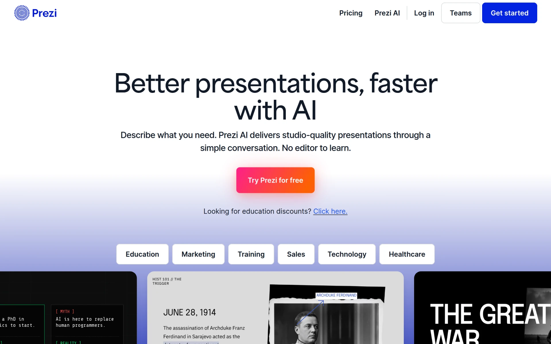 Prezi screenshot