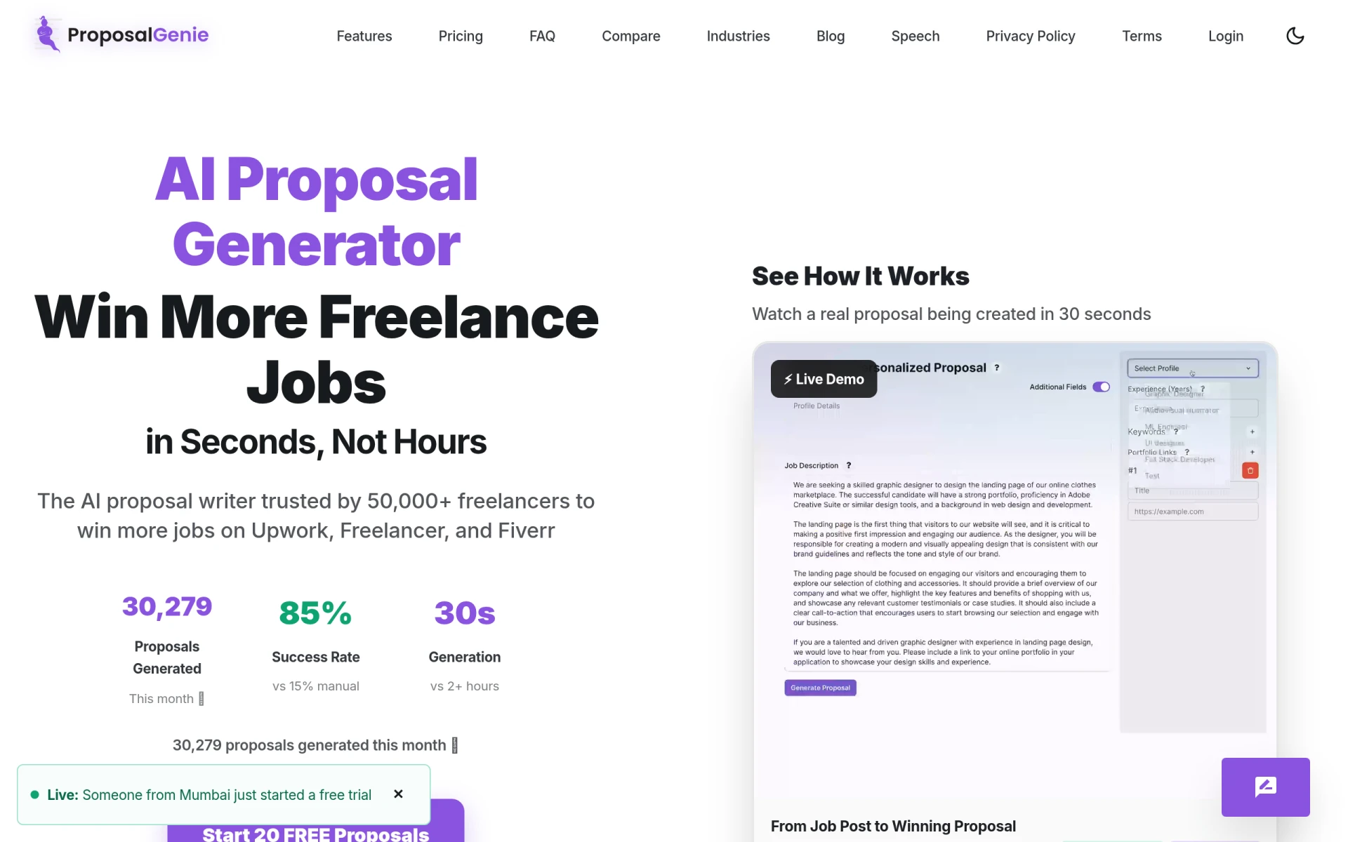 Proposal Genie screenshot