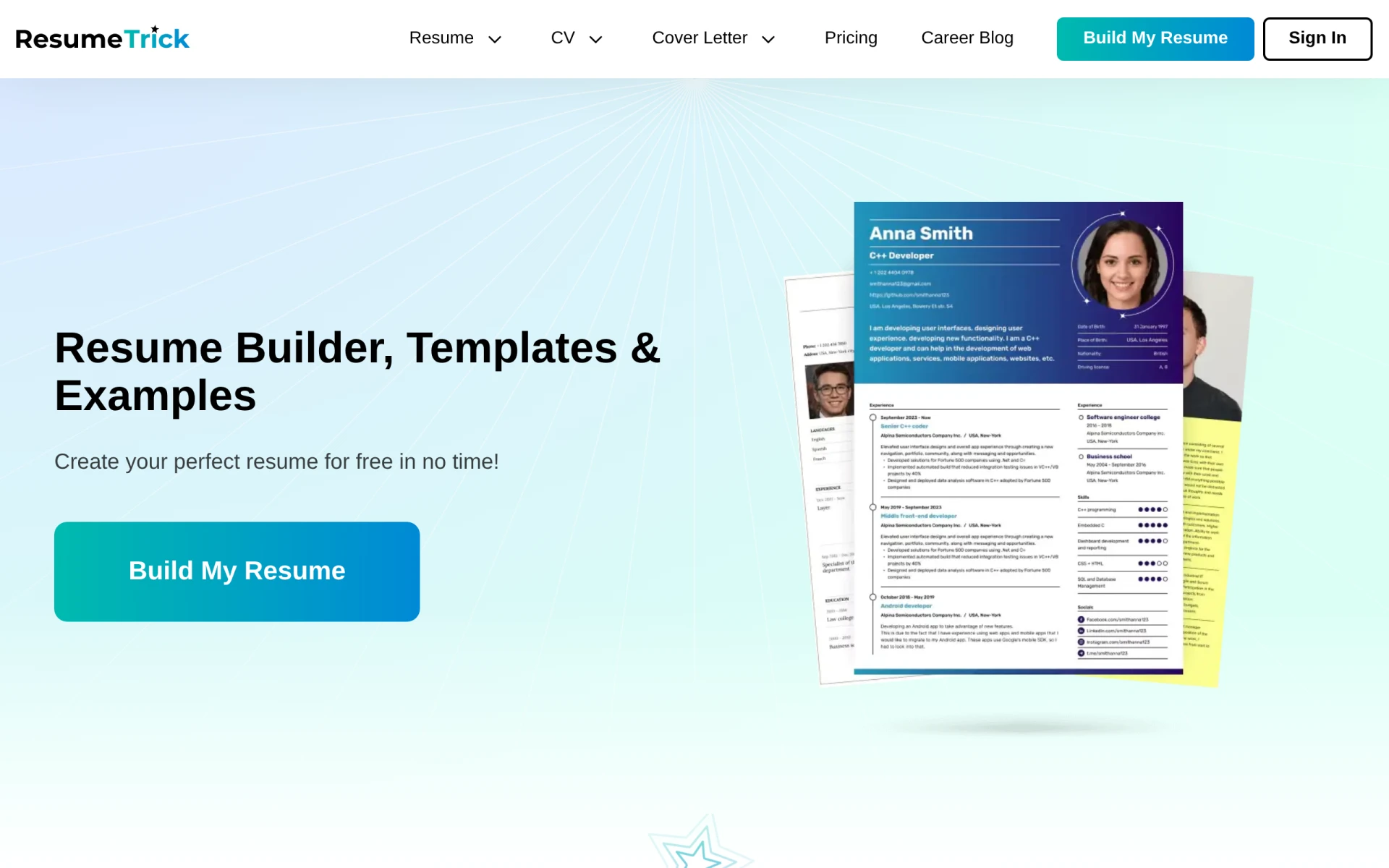 ResumeTrick screenshot