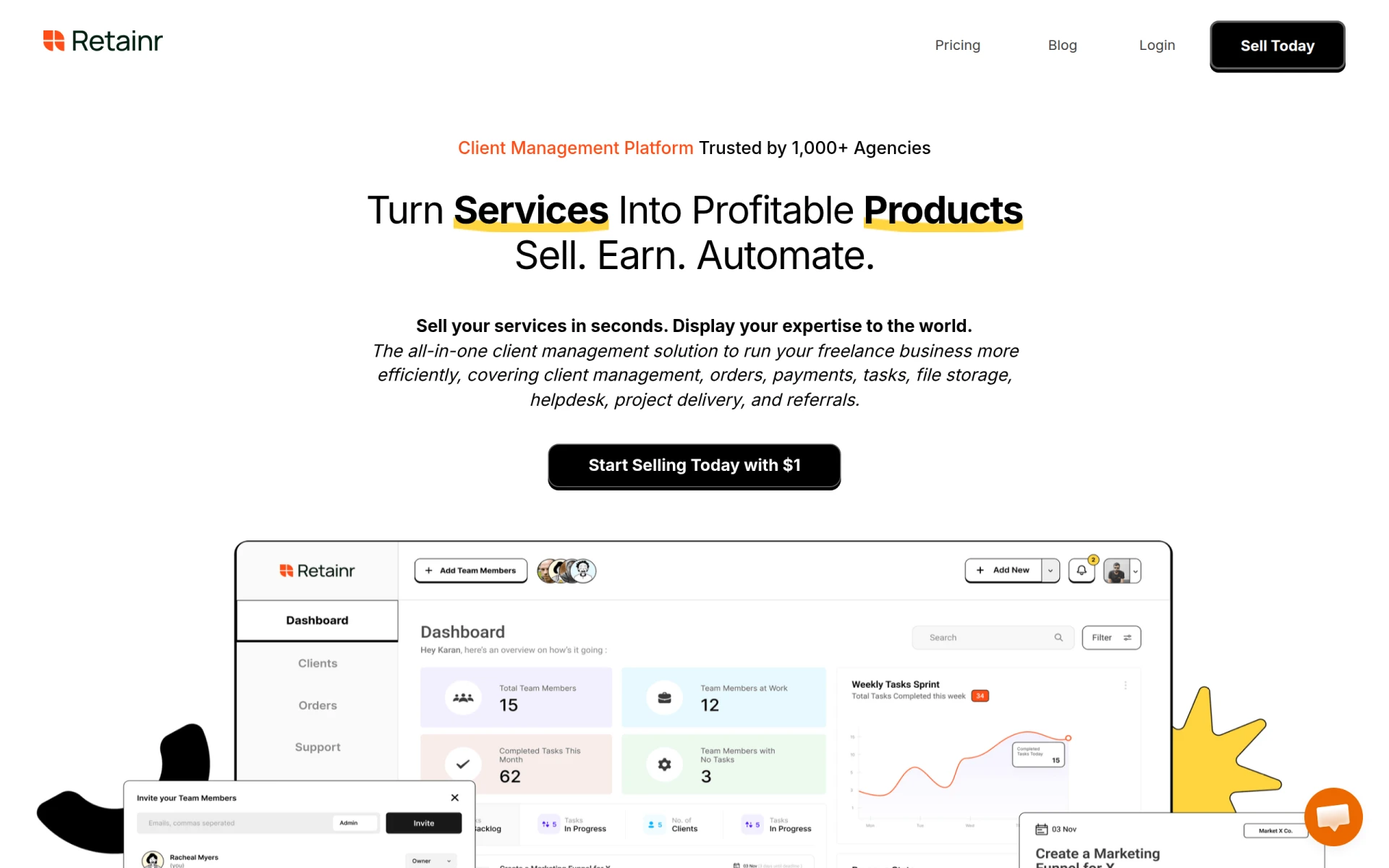 Retainr.io screenshot