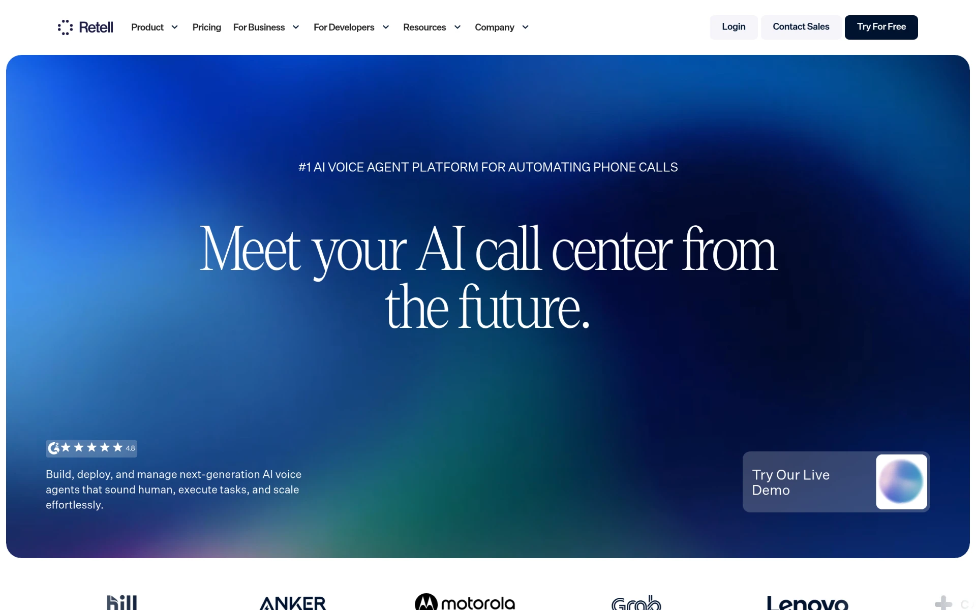 Retell AI screenshot