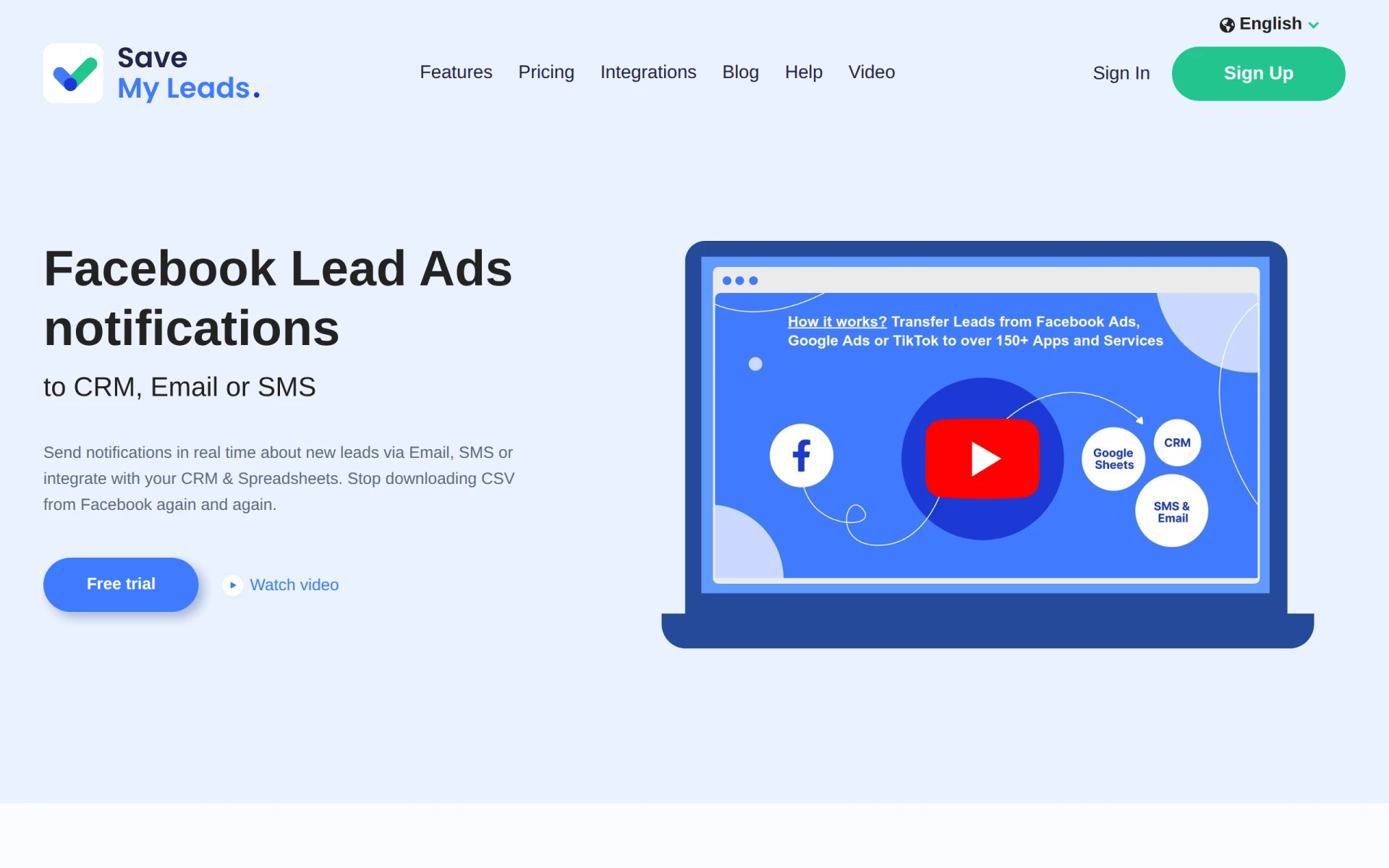 SaveMyLeads screenshot