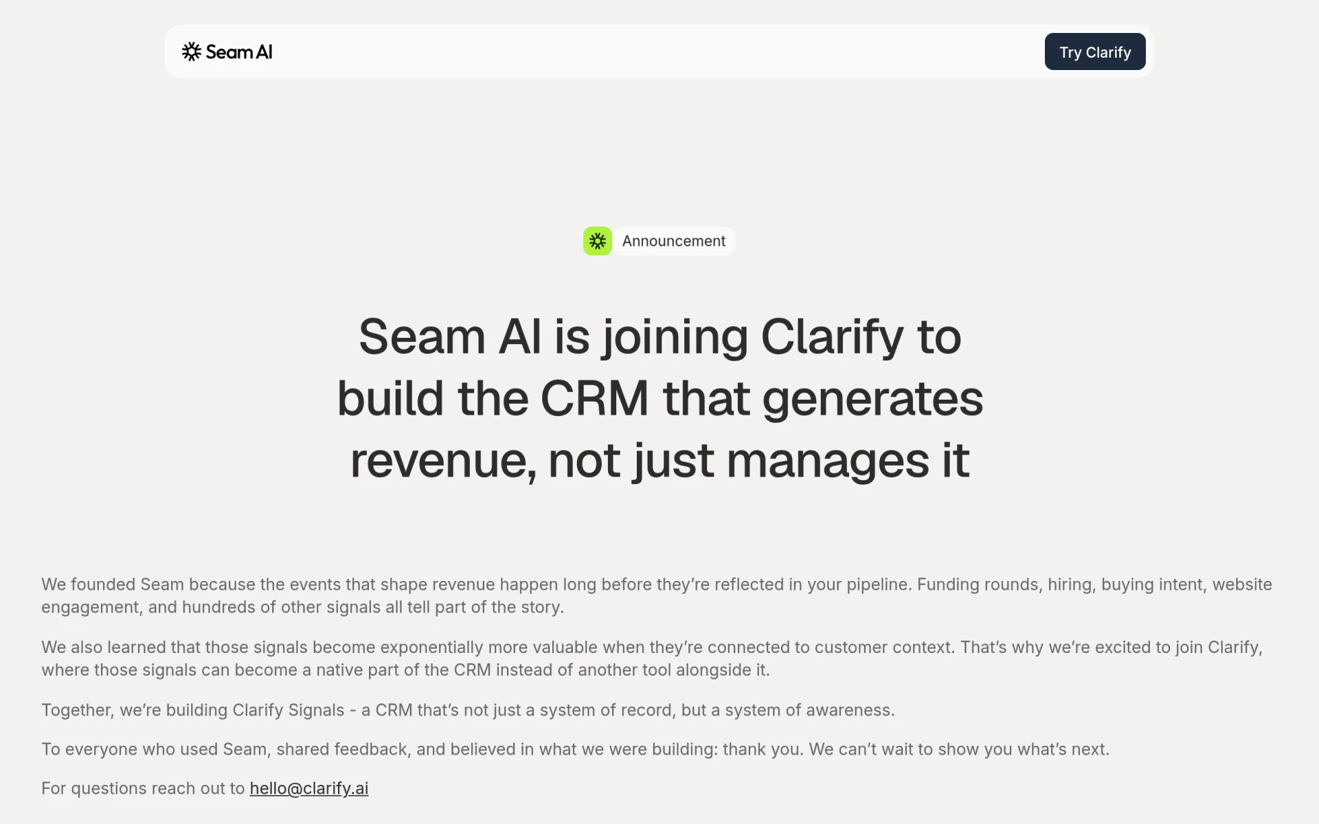 Seam AI screenshot