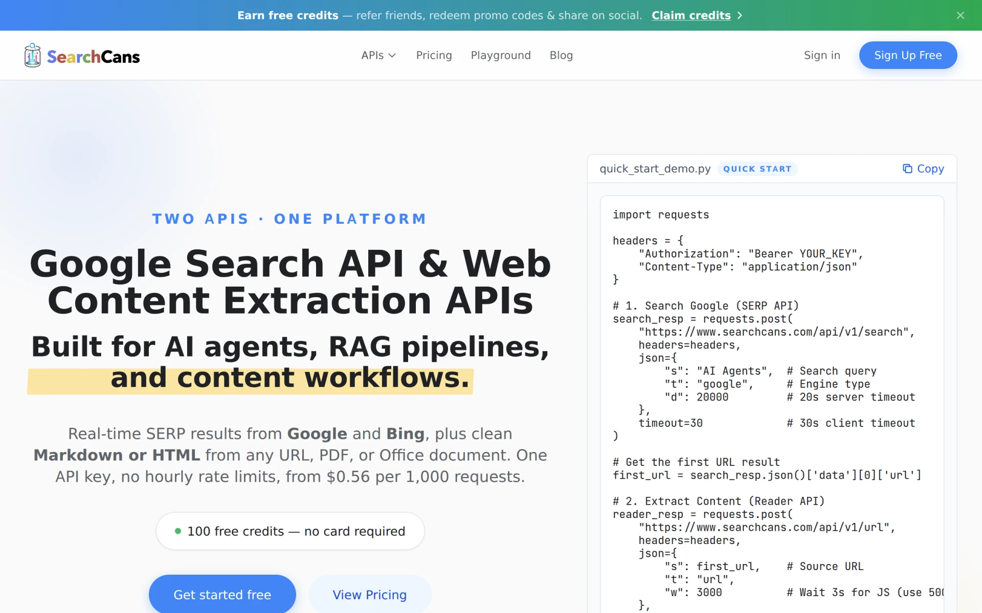 SearchCans screenshot
