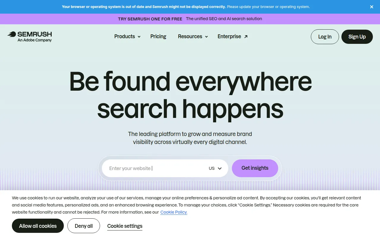Semrush screenshot