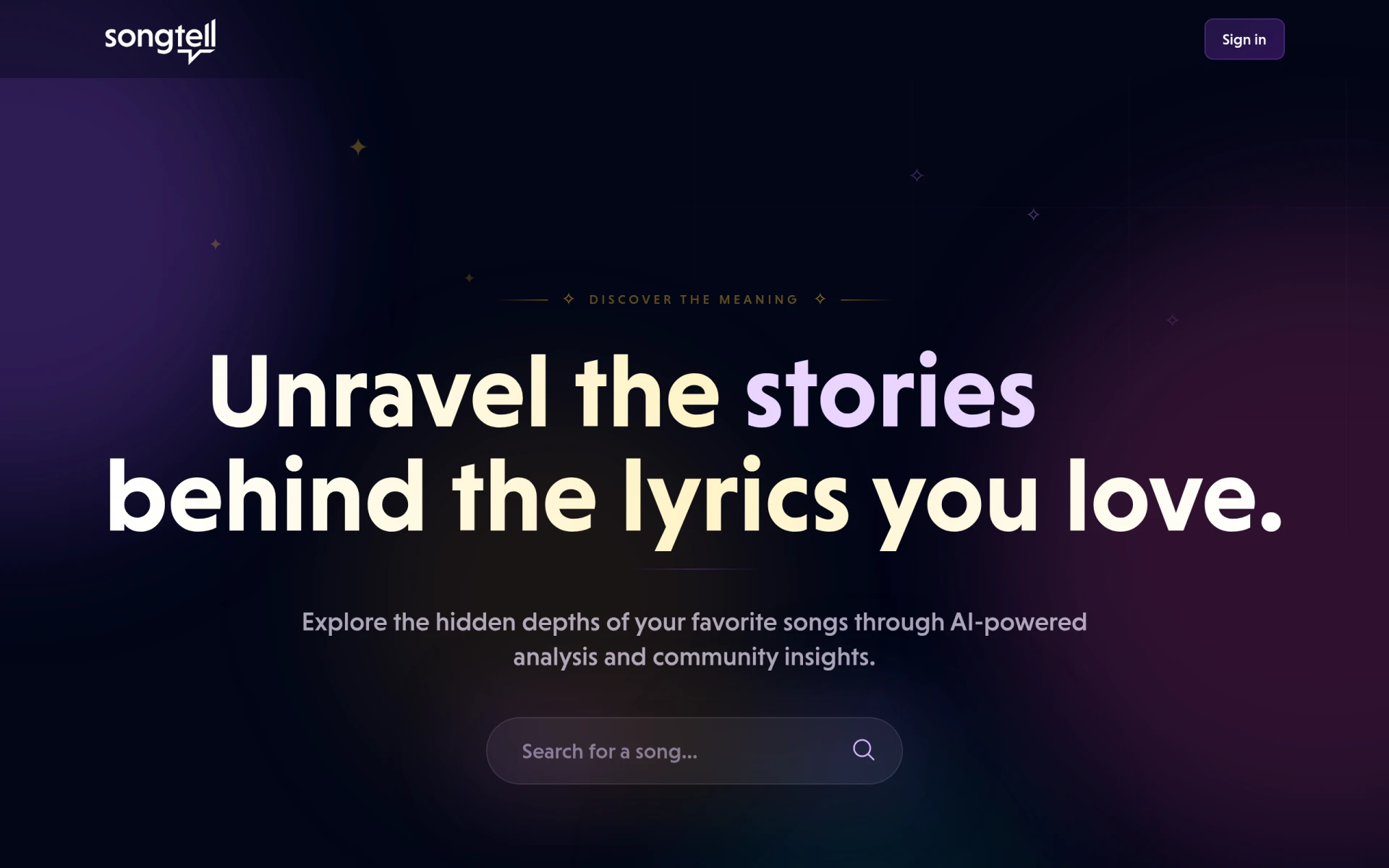 Songtell screenshot