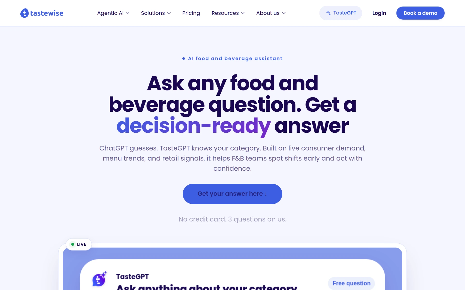 TasteGPT screenshot