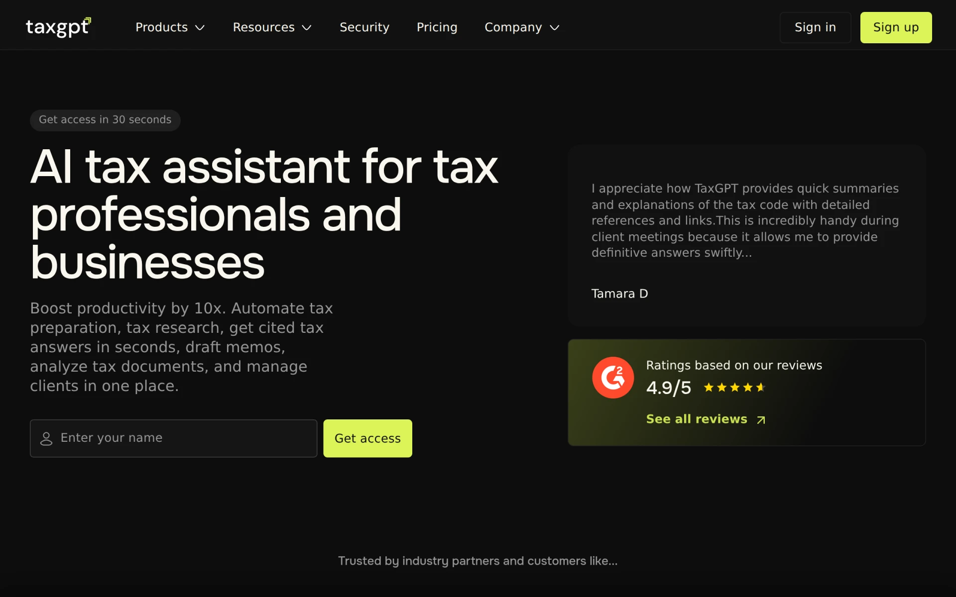 TaxGPT screenshot